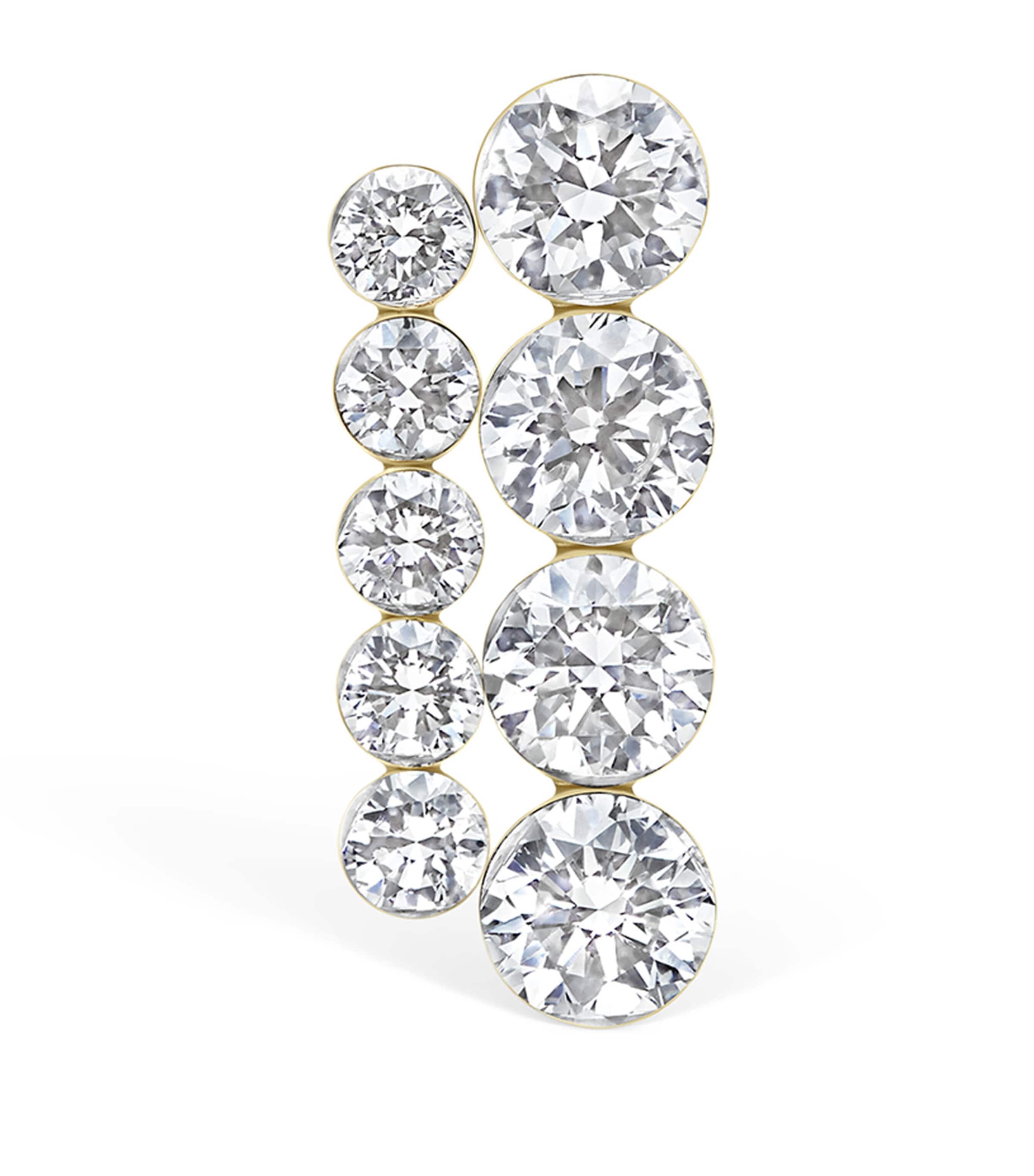 Maria Tash Yellow Gold Invisible Set Diamond Apsara Bar Threaded Stud Earring (11mm) Yellow Gold Image 3