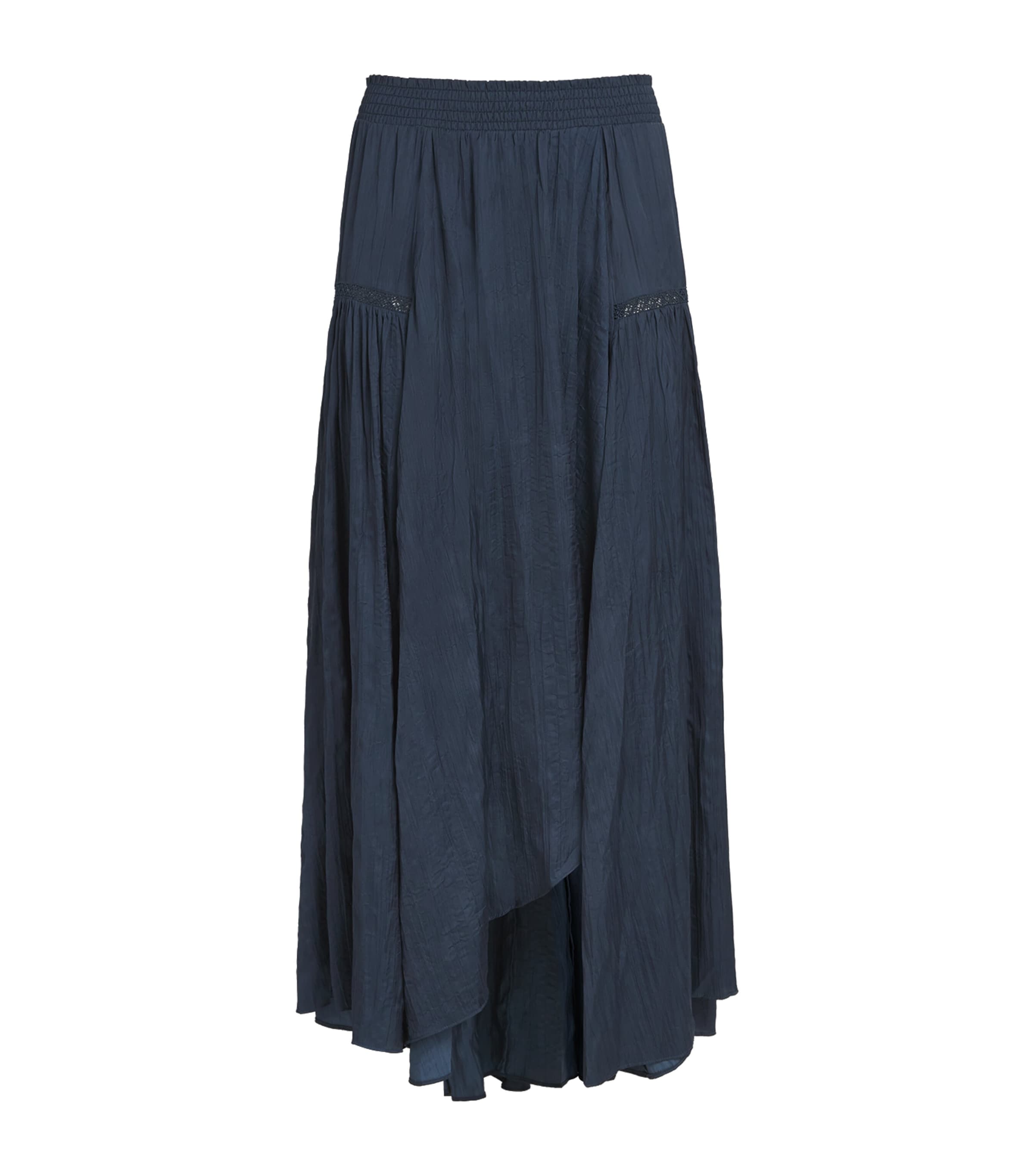 Maje Asymmetric Midi Skirt In Blue