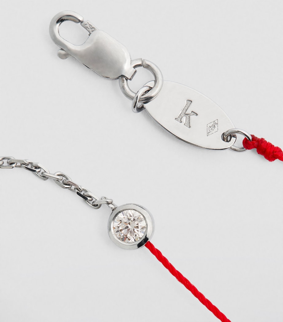 White Gold and Diamond Pure Double Bracelet RED Image 4