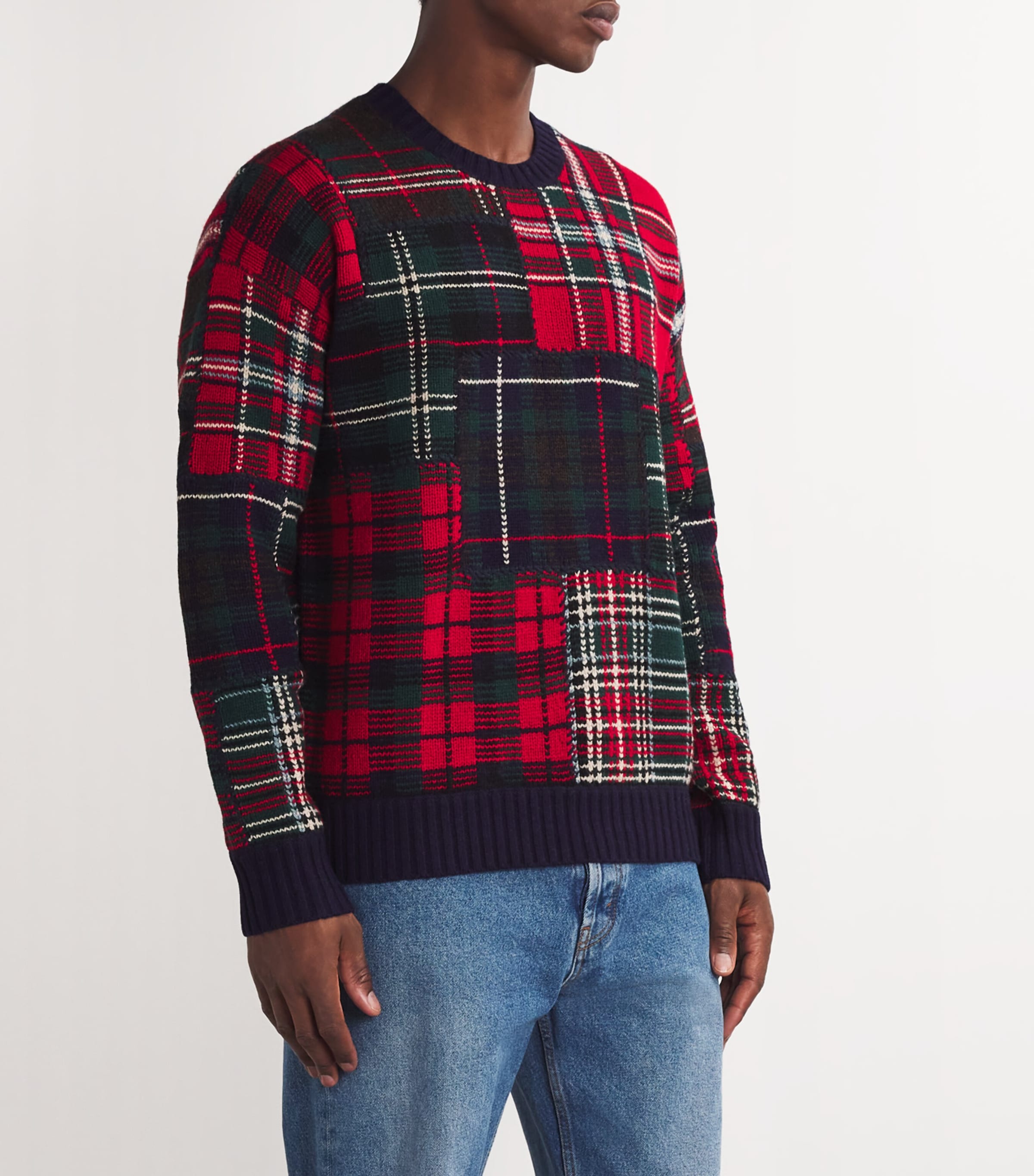 Wool-Blend Patchwork Sweater BLUE Image 3