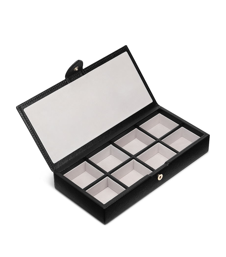 Leather Panama Cufflink Box BLACK Image 3