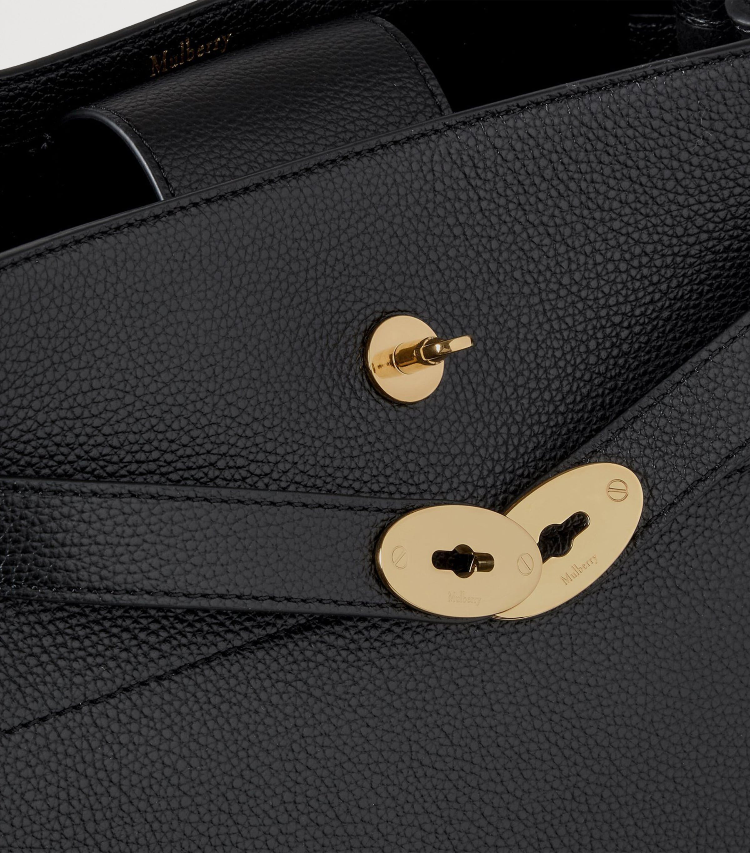 Large Leather Islington Bucket Bag BLACK Image 4