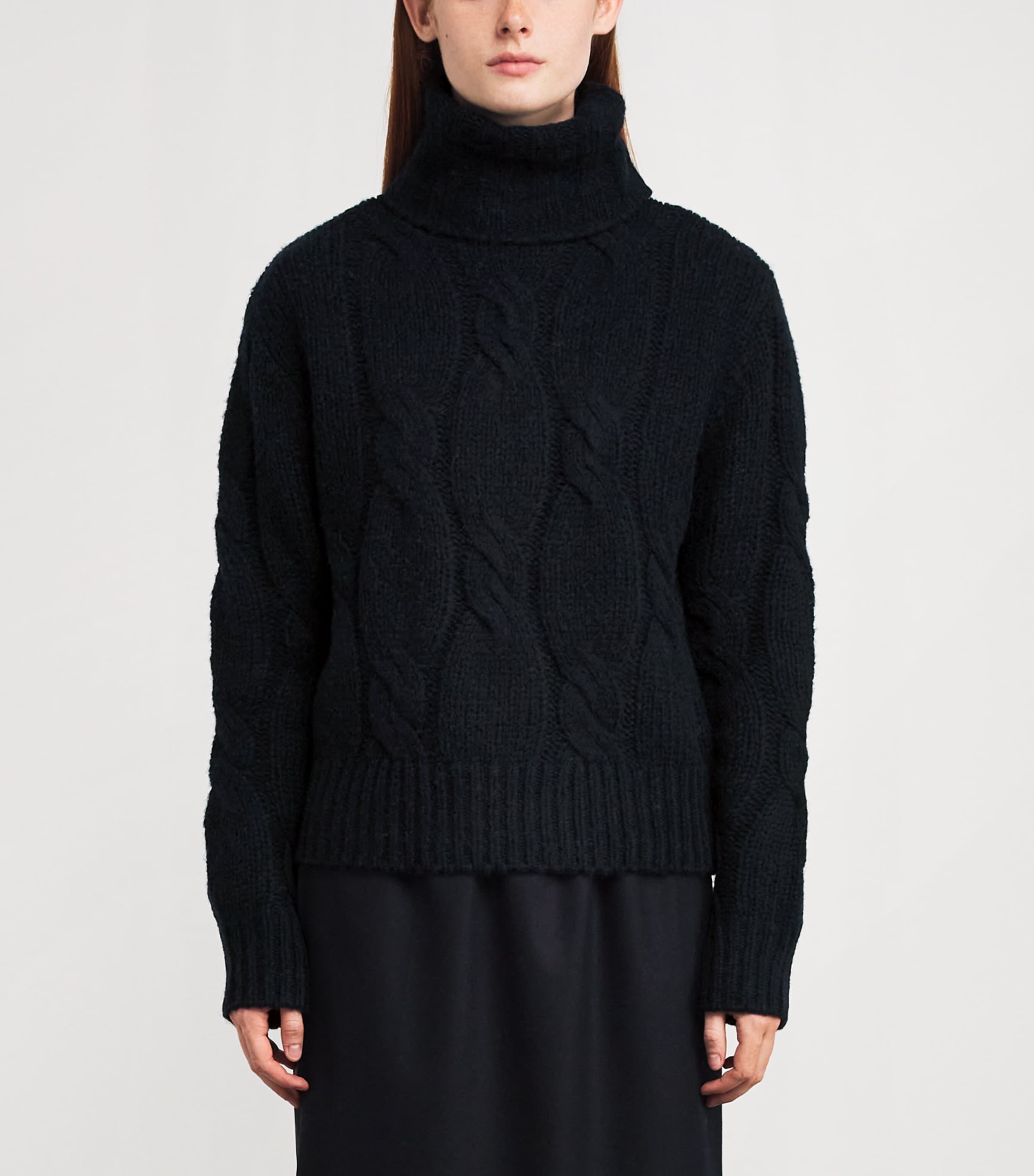 Wool-Blend Rollneck Sweater NAVY Image 3