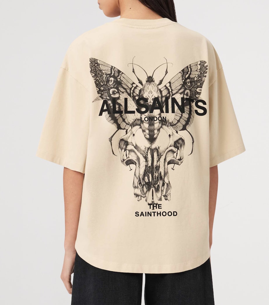 AllSaints Womens Organic Cotton Halis Amelie T-Shirt Sandy White Image 4