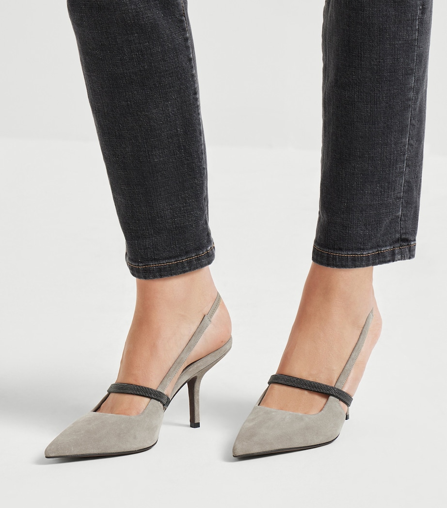 Suede Slingback Heels 80 C5859 Image 2