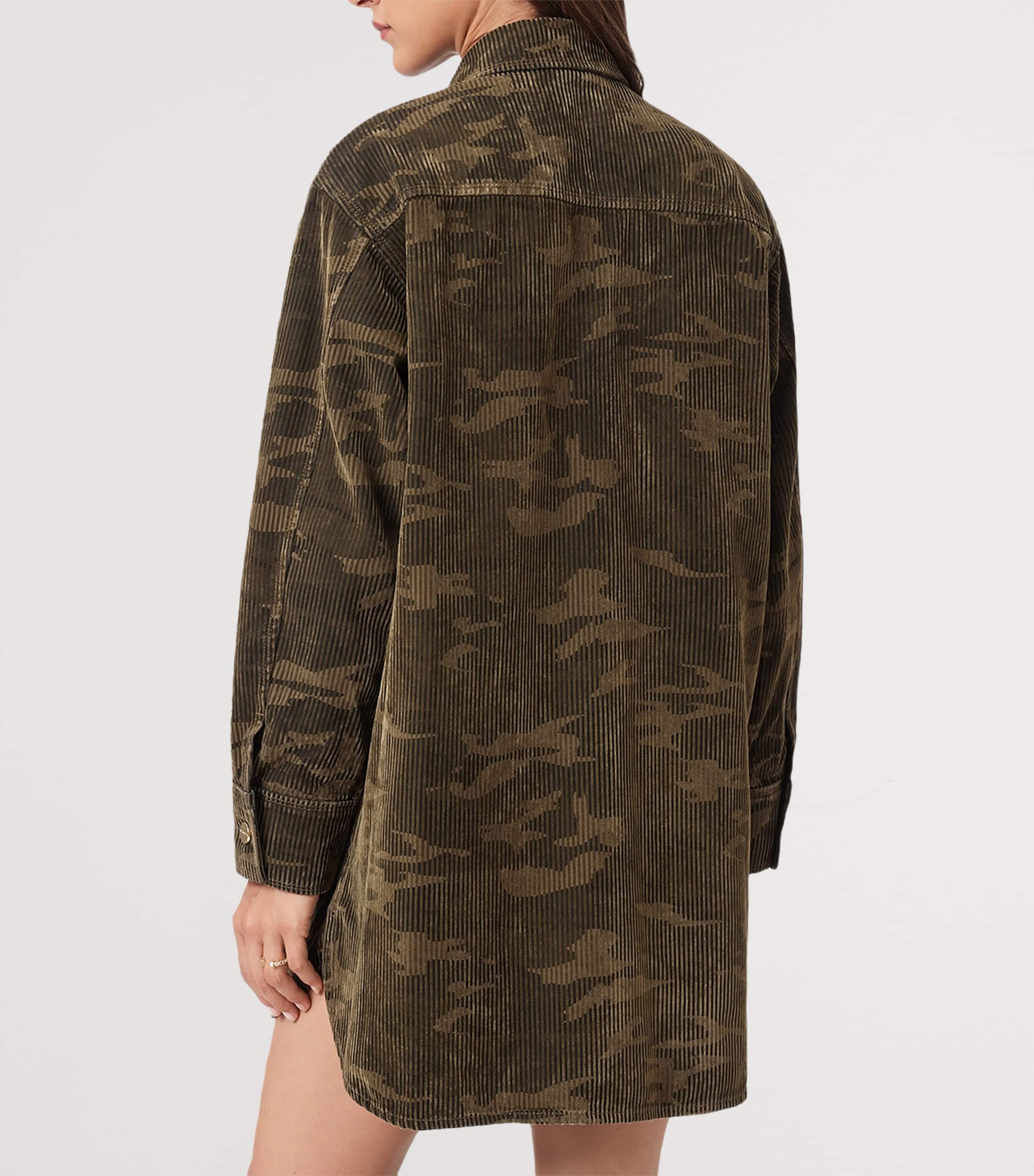 Denim Faye Shirt Dress CAMO GREEN Image 5