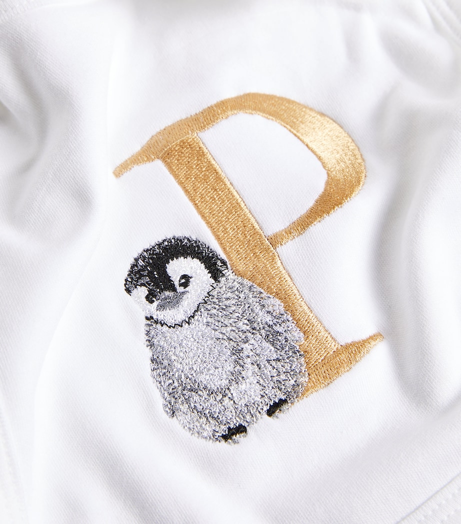 Cotton 'P' Monogram Bib WHITE Image 2