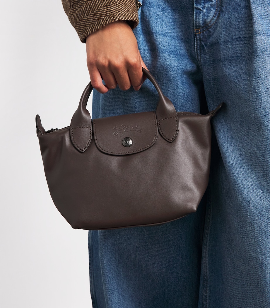 Longchamp Extra-Small Leather Le Pliage Xtra Pouch Moka Image 2