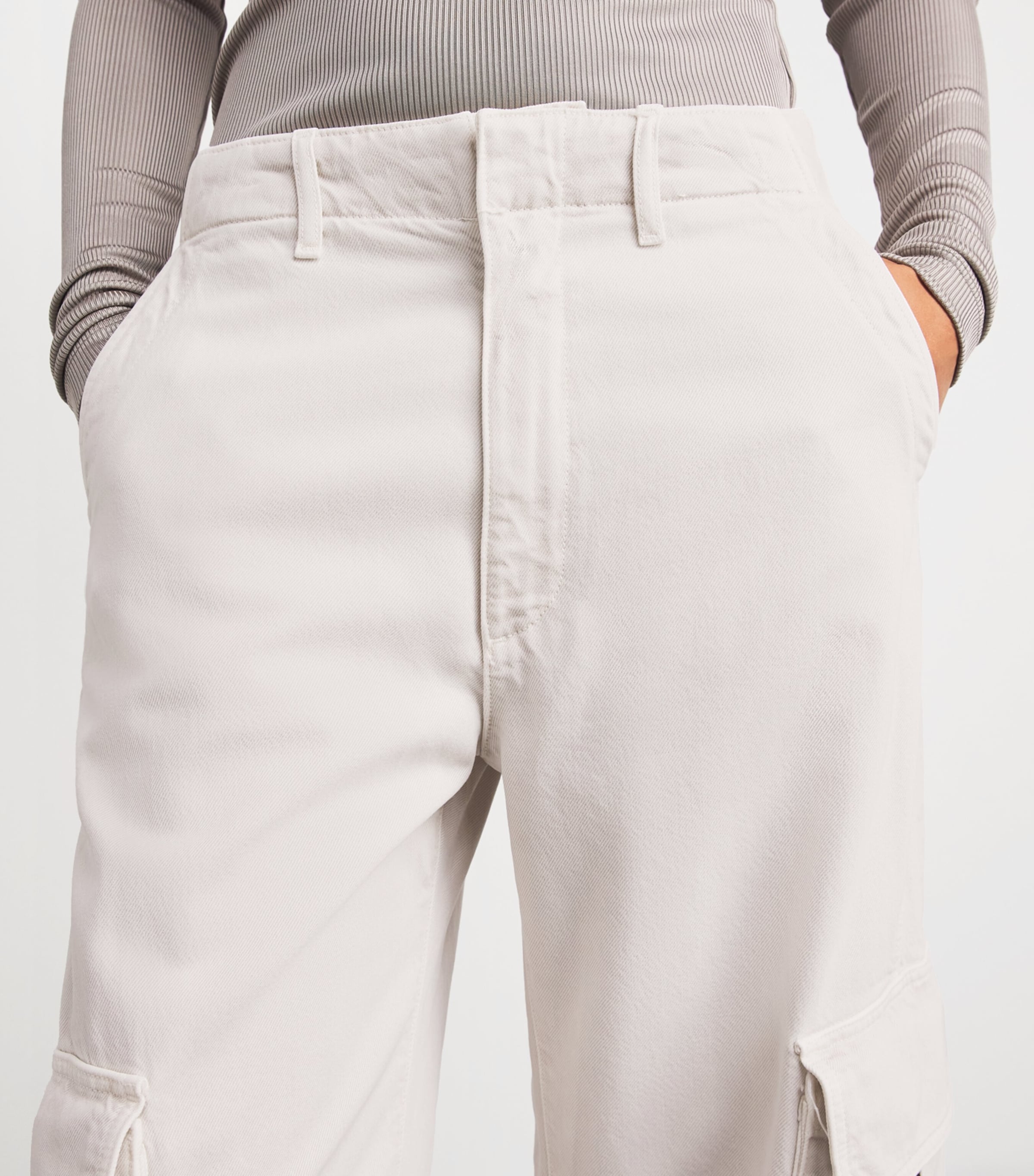 AGOLDE Womens Ambika Cargo Trousers Boen Bone Image 3