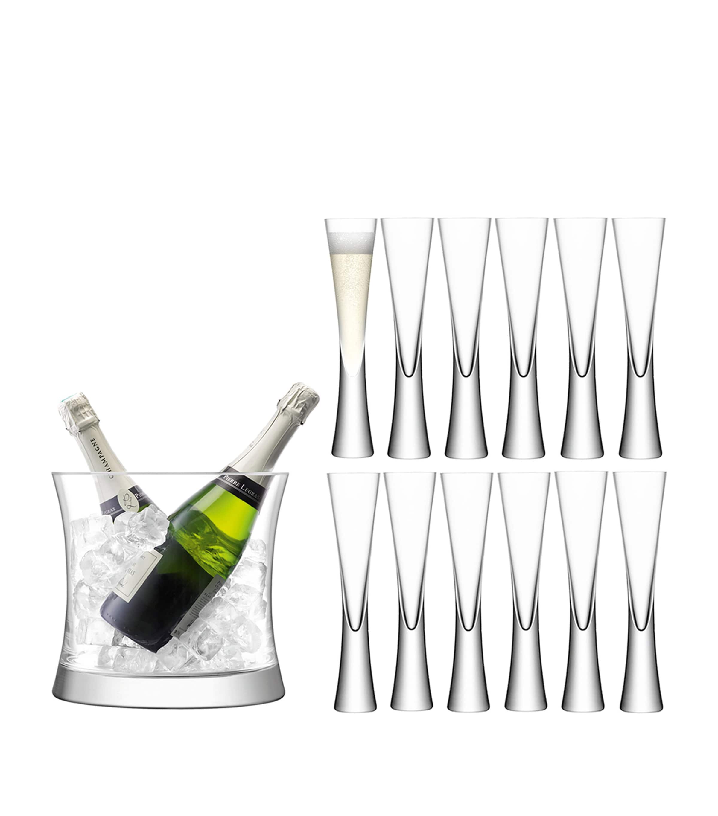 Moya Champagne Flutes and Ice Bucket Serving Set CLEAR Image 2