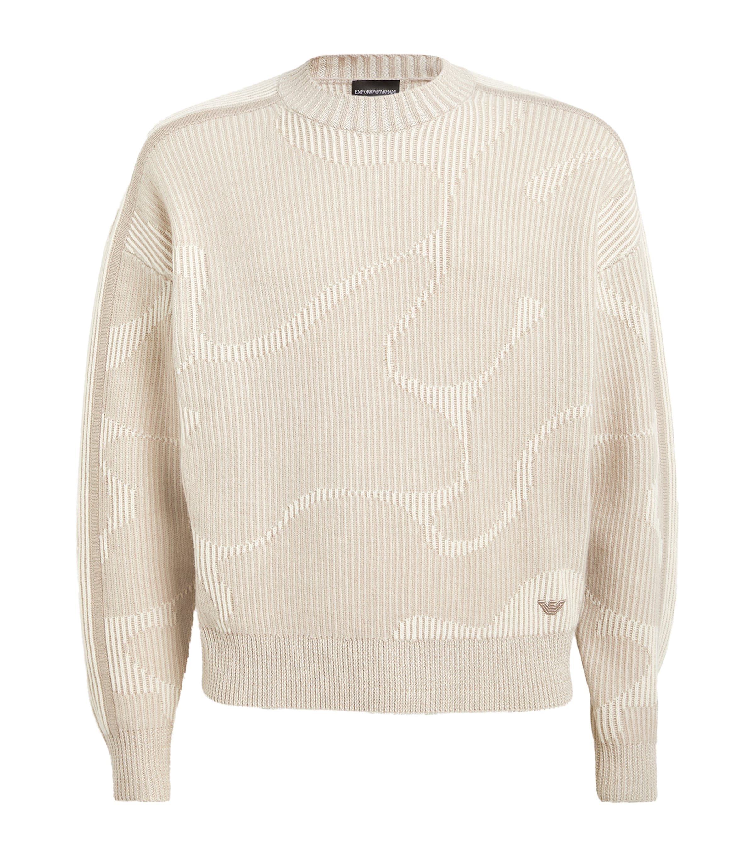 EMPORIO ARMANI JACQUARD RIBBED SWEATER 