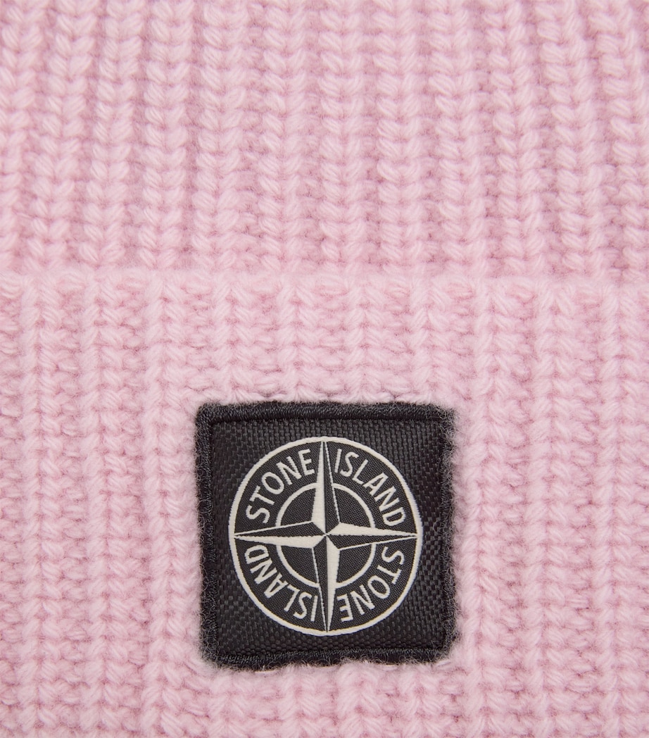 Virgin Wool Ribbed Beanie V0080 Image 3