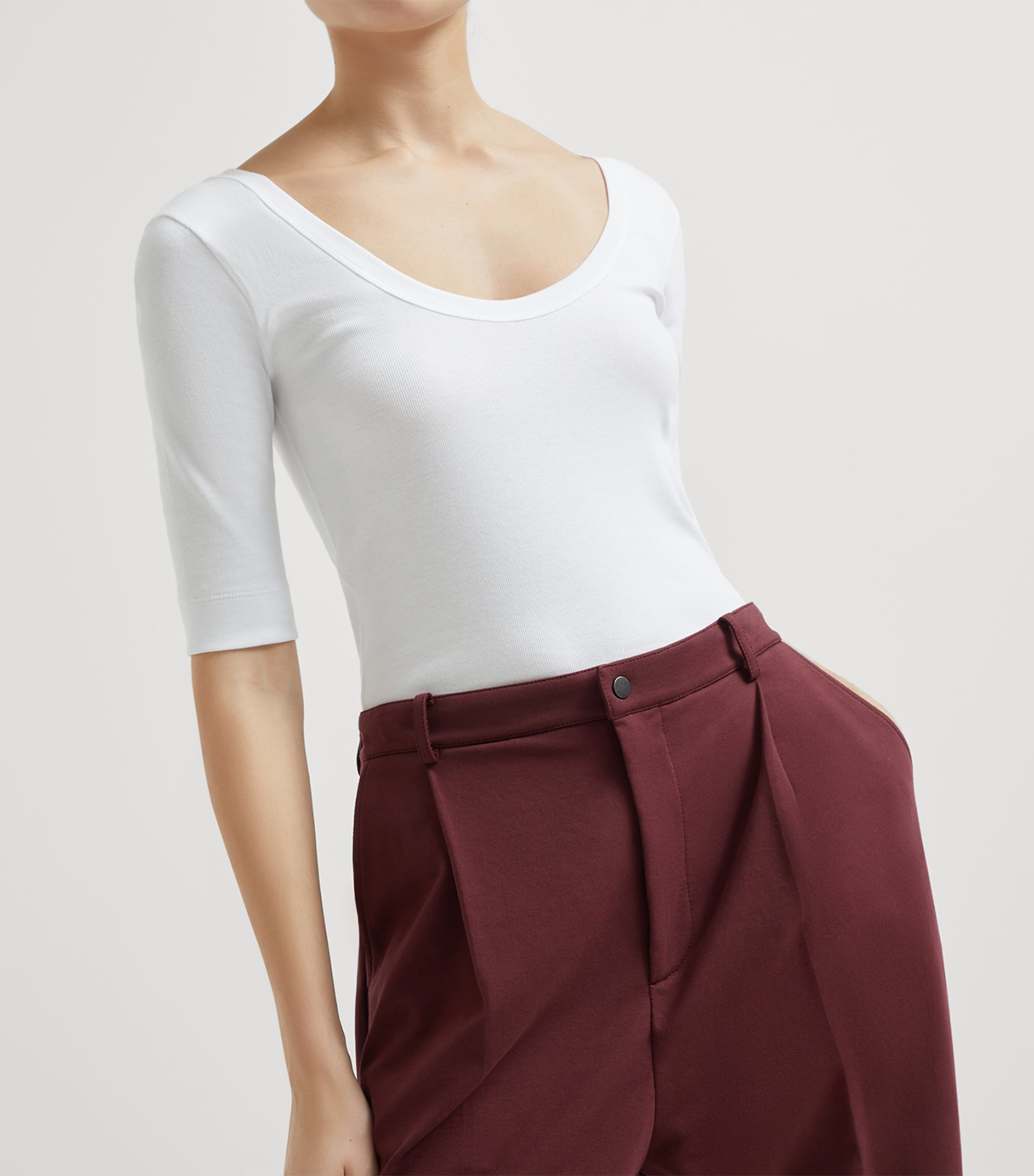 Stretch-Cotton Cropped Trousers C7235 Image 5