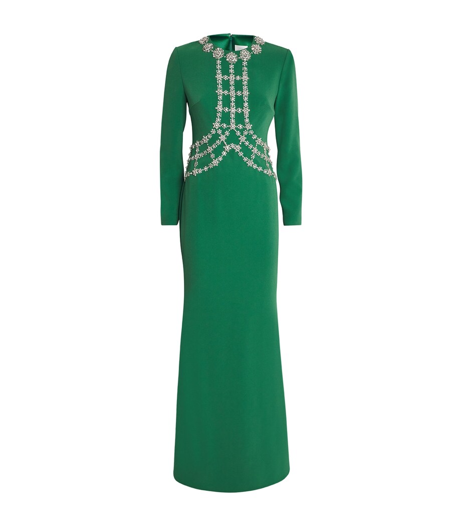 Huishan Zhang Green Crystal-Embellished Jordyn Maxi Dress | Harrods MU Huishan Zhang Green Crystal-Embellished Jordyn Maxi Dress | Harrods MU