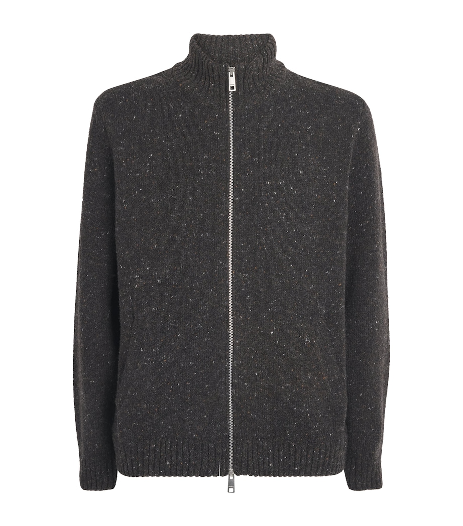 Samsøe Samsøe Mens Wool-Blend Sanate Zip-Up Cardigan Delicioso Image 1