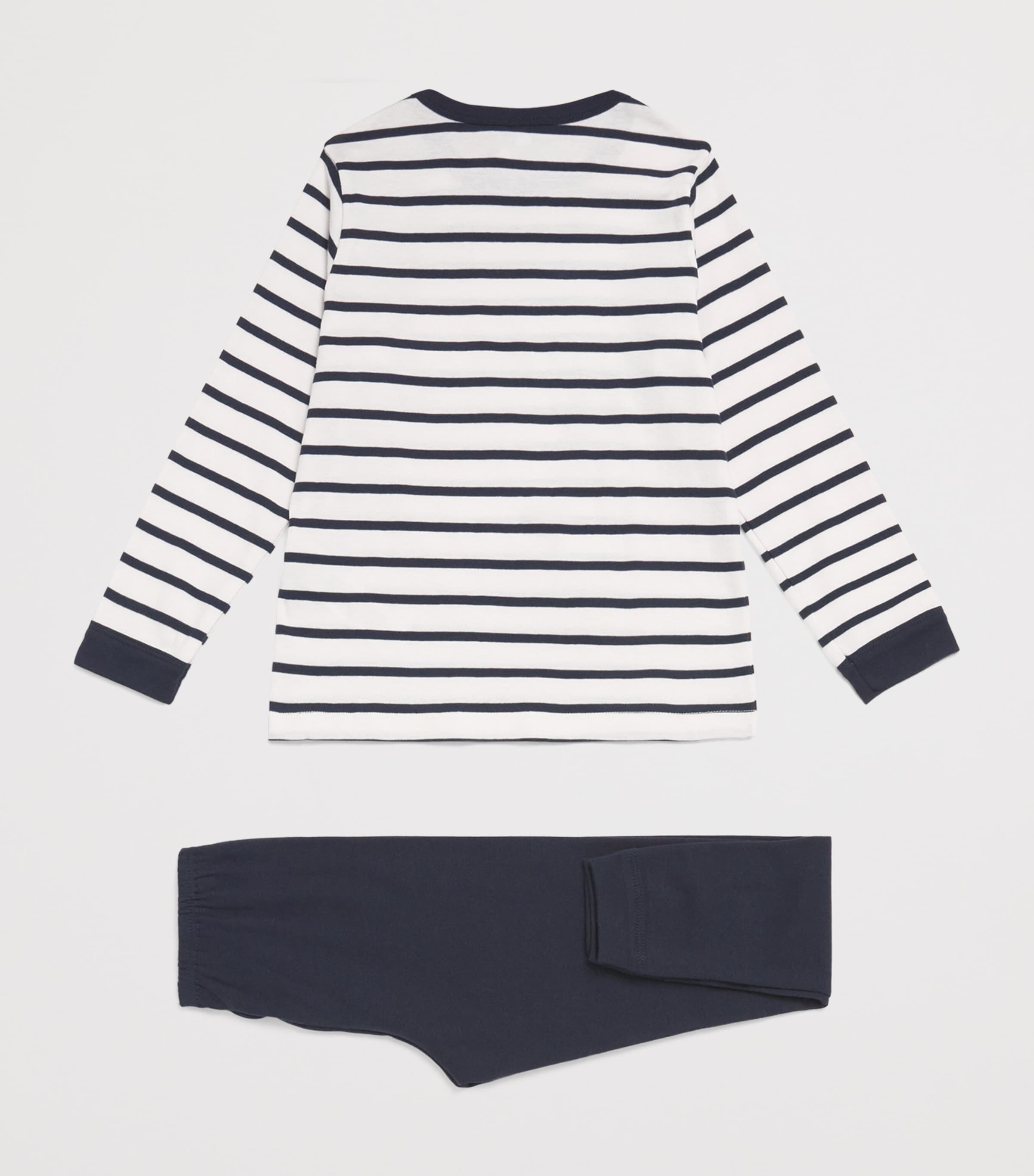 Cotton Stripe Pyjama Set (4-12 Years) 01 BLUE Image 2