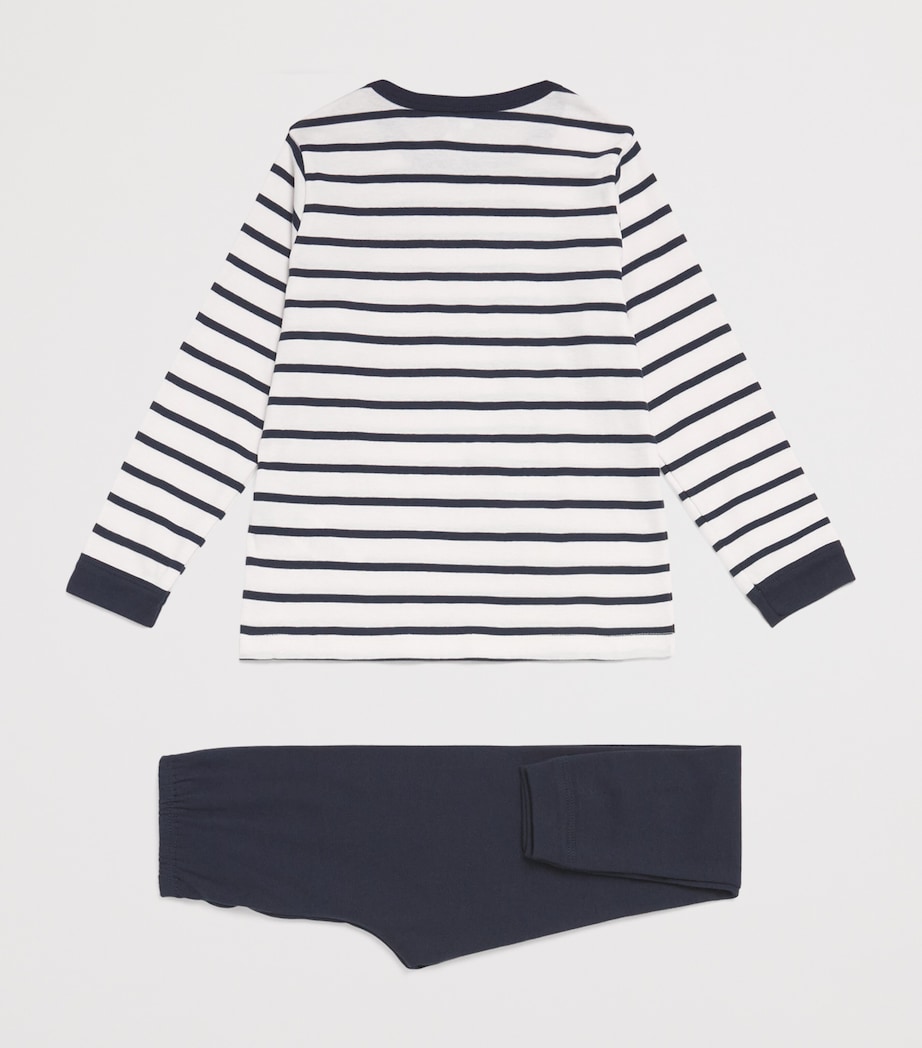 Cotton Stripe Pyjama Set (4-12 Years) 01 BLUE Image 2