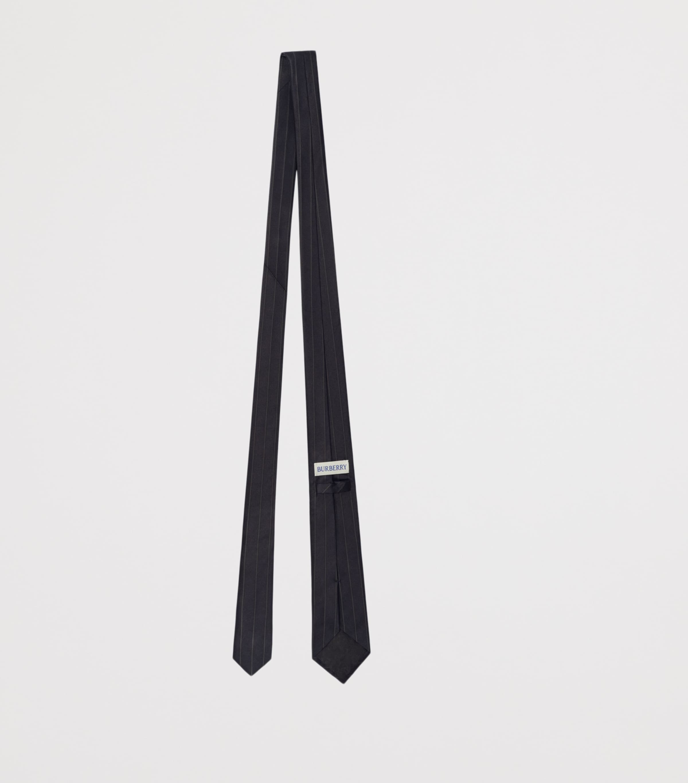 Burberry Silk Pinstripe EKD Tie Navy Image 2