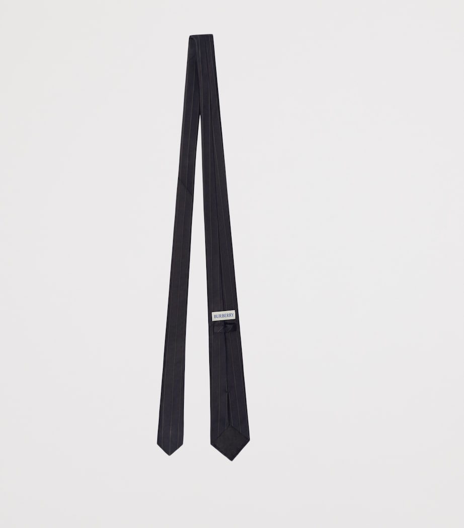 Burberry Silk Pinstripe EKD Tie Navy Image 2