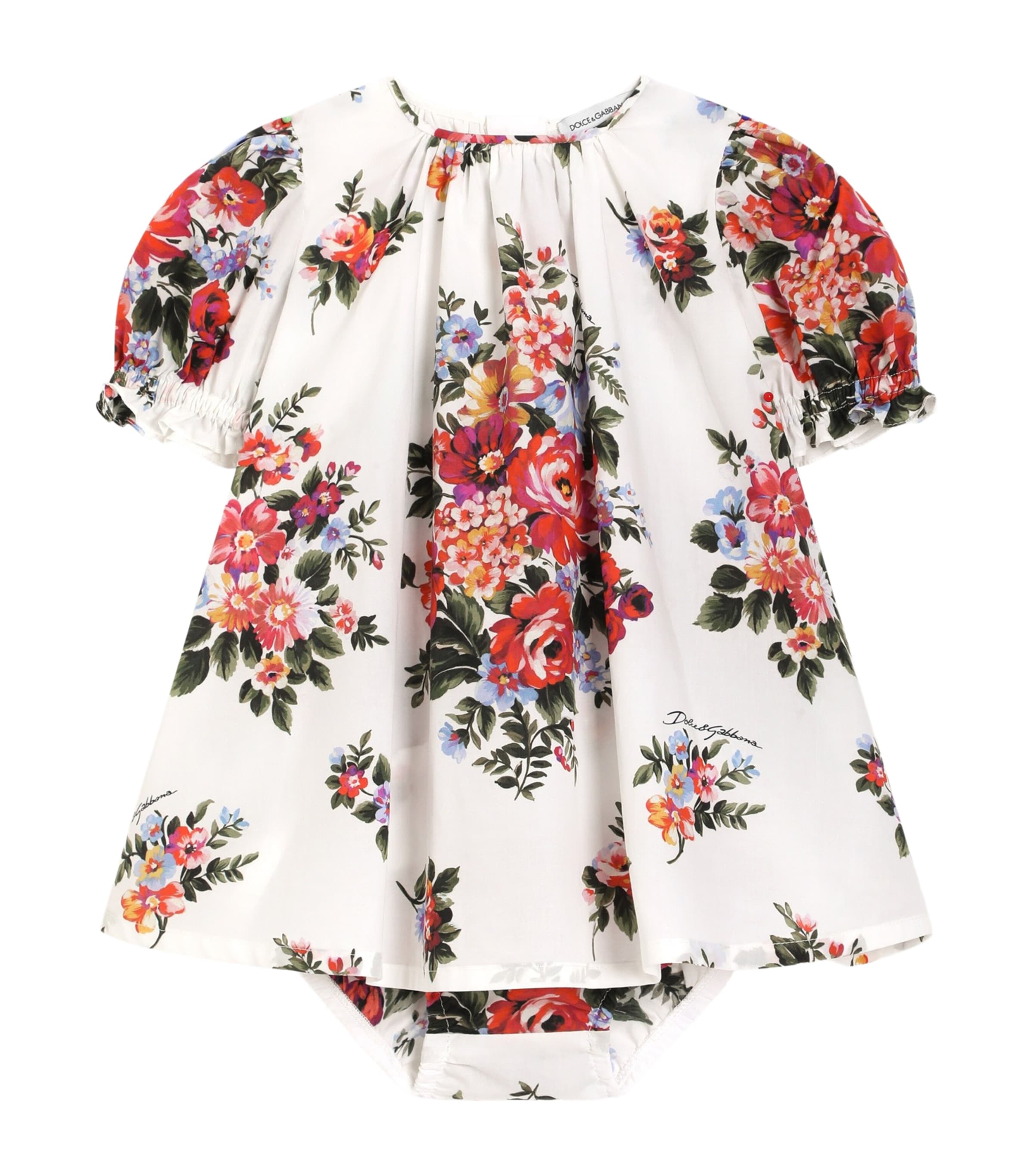 Dolce&Gabbana Kids Cotton Floral Dress and Bloomers Set (3-30 Months) Mazz.fio Image 1
