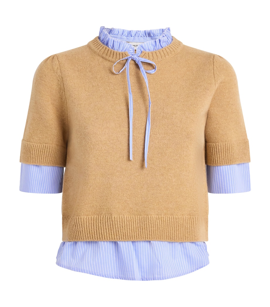 Claudie Pierlot Womens Wool Layered Sweater Beige Image 1