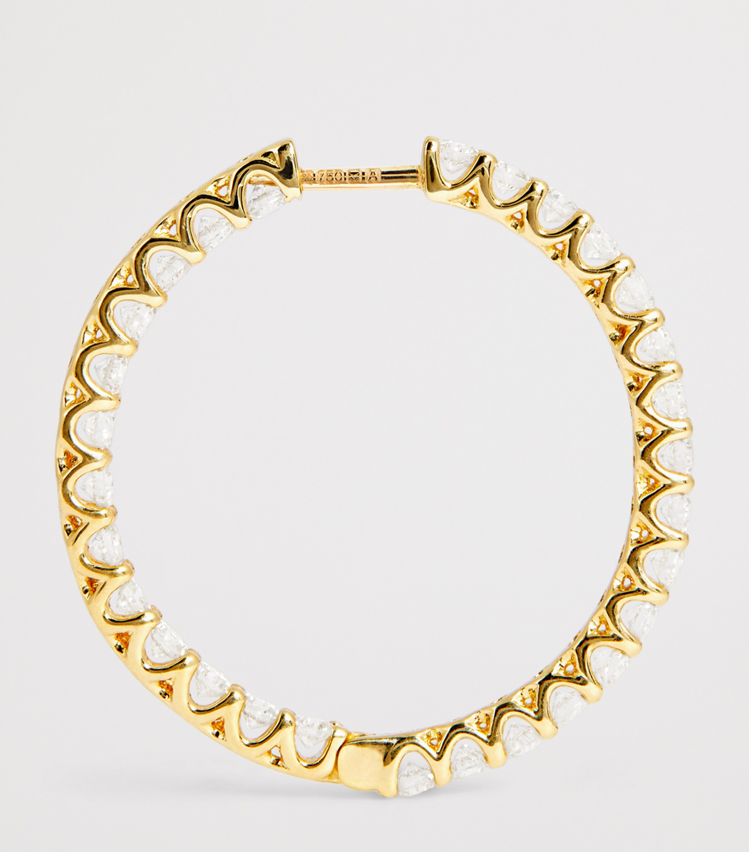 Yellow Gold and Diamond Hoop Earrings (2.00ct) YELLOW GOLD Image 3