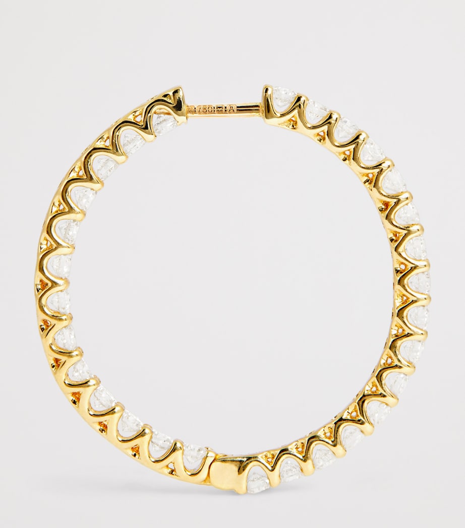 Yellow Gold and Diamond Hoop Earrings (2.00ct) YELLOW GOLD Image 3