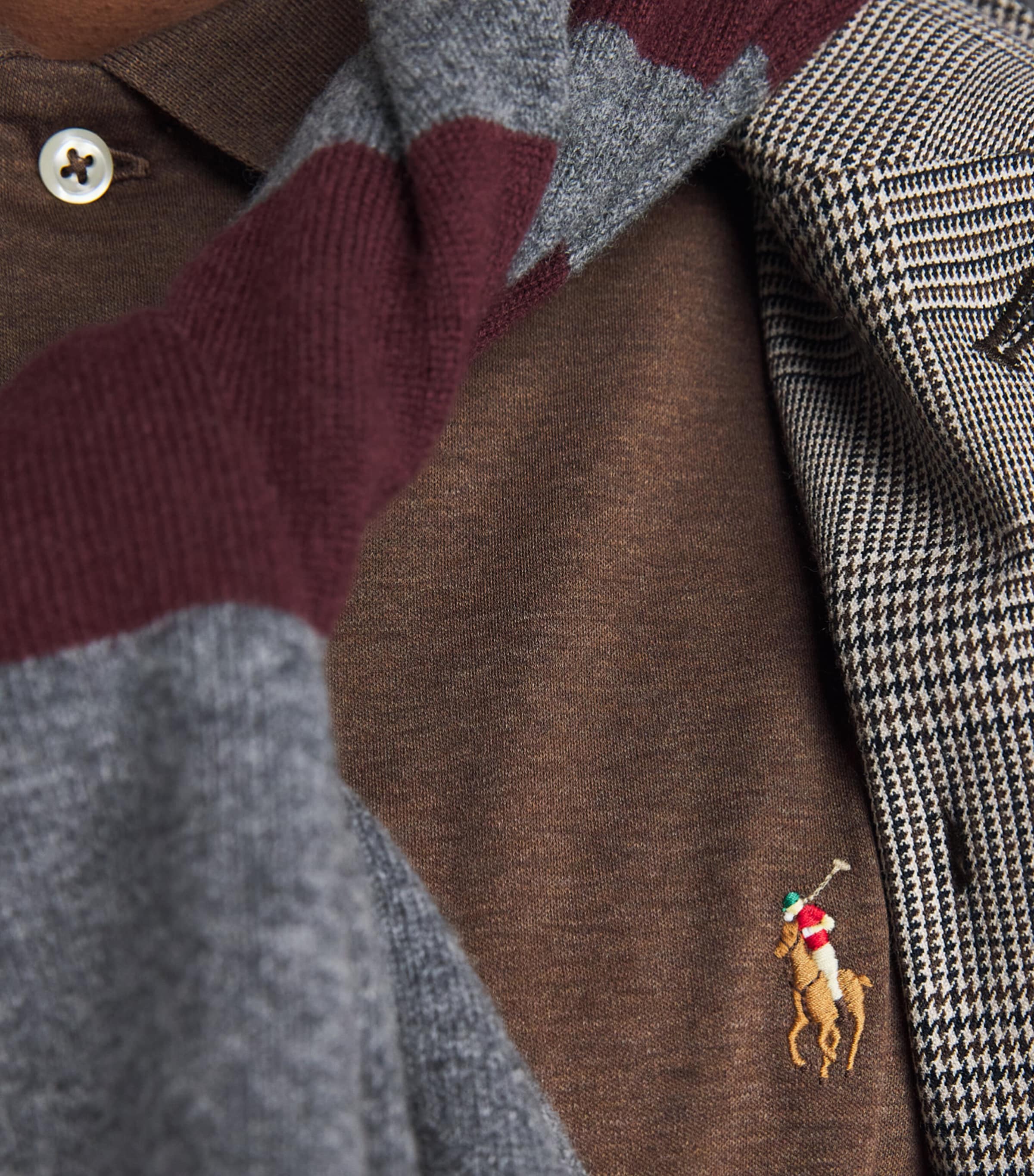 Polo Ralph Lauren Mens Cotton Classic-Fit Polo Shirt Nutmeg Brown Heather Image 3