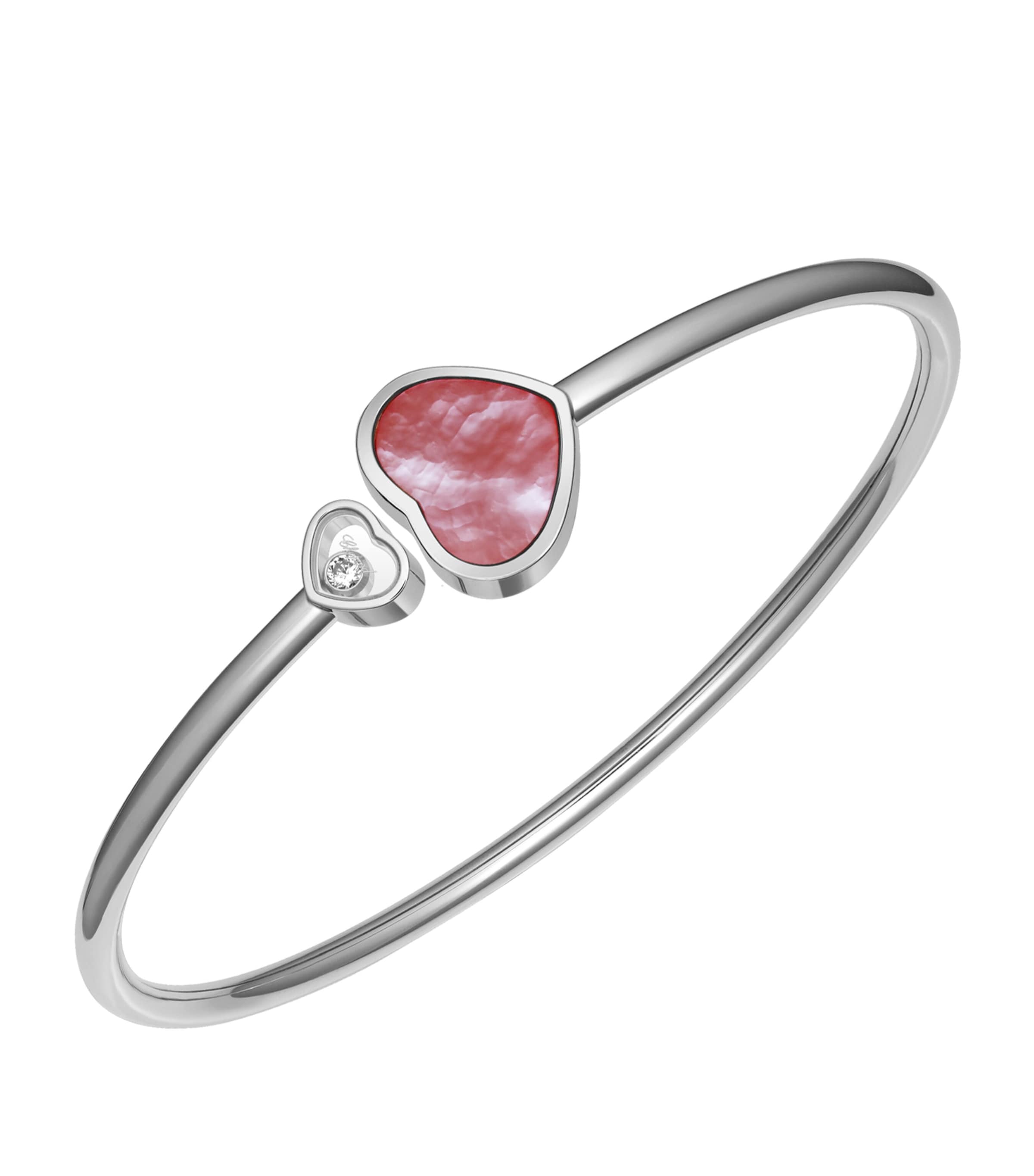 CHOPARD WHITE GOLD AND DIAMOND NAKED HEART FOUNDATION BANGLE