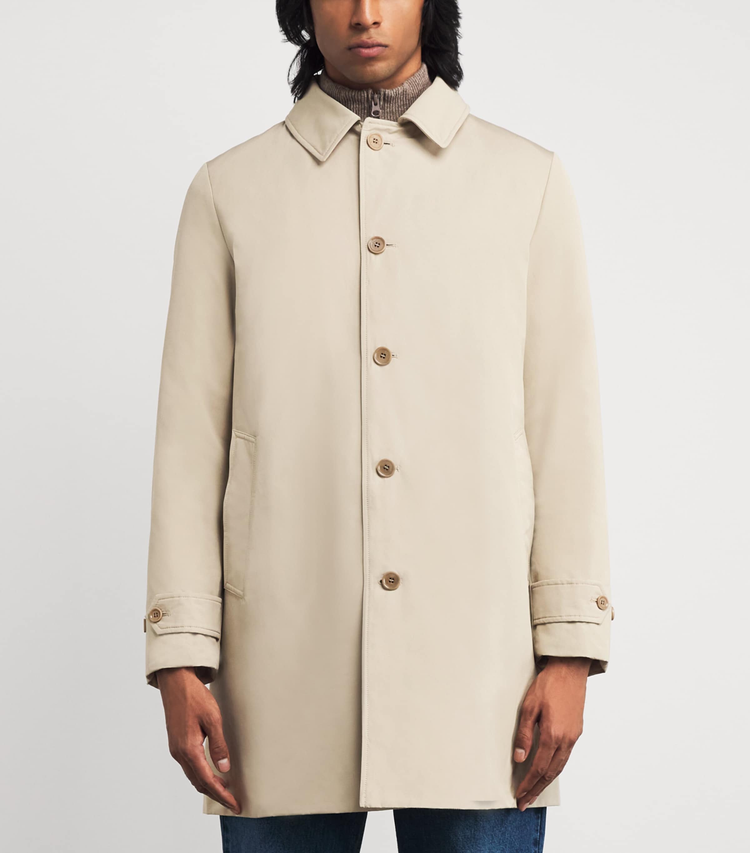 Cotton-Blend Down Overcoat 50045 - SABBIA Image 3