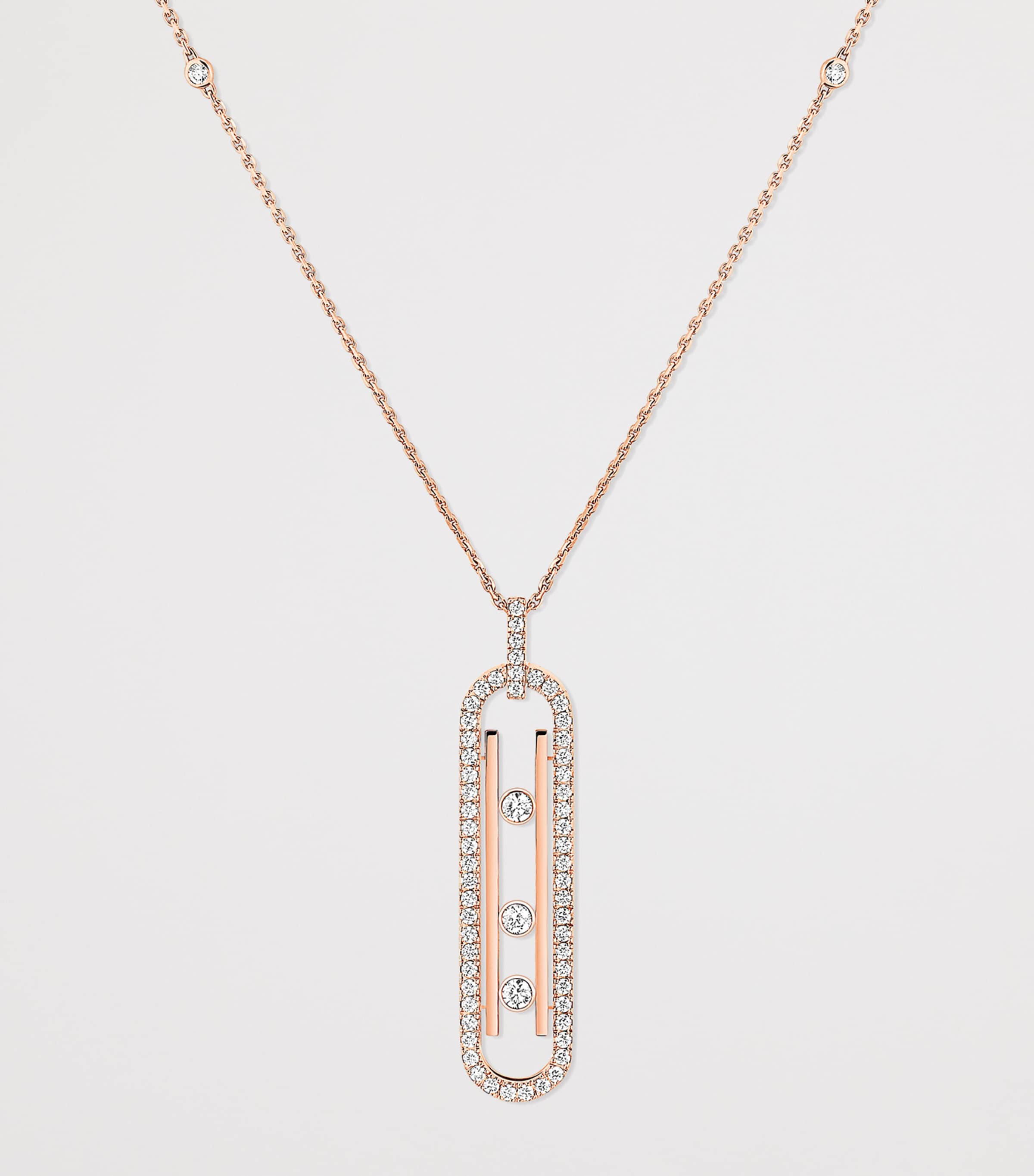 Messika Move 10th Birthday Rose Gold and Diamond Necklace (0.70ct) Pink Gold Image 3