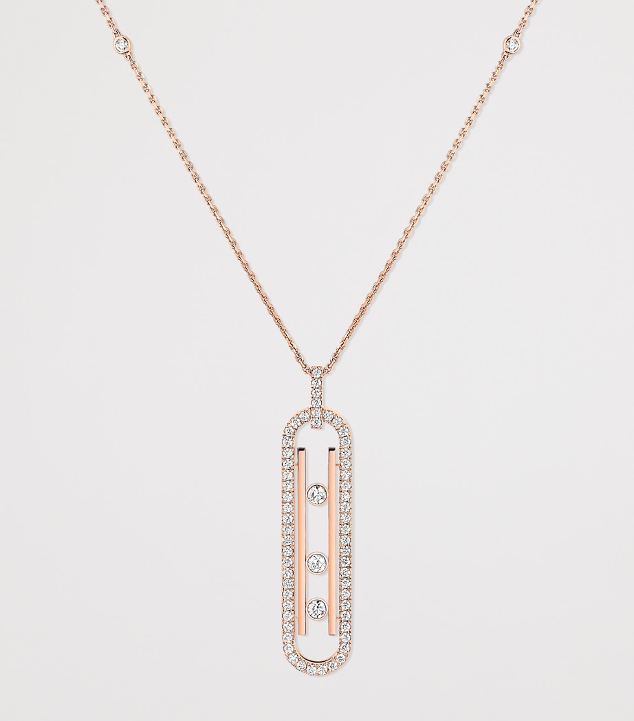 Messika Move 10th Birthday Rose Gold and Diamond Necklace (0.70ct) Pink Gold Image 3