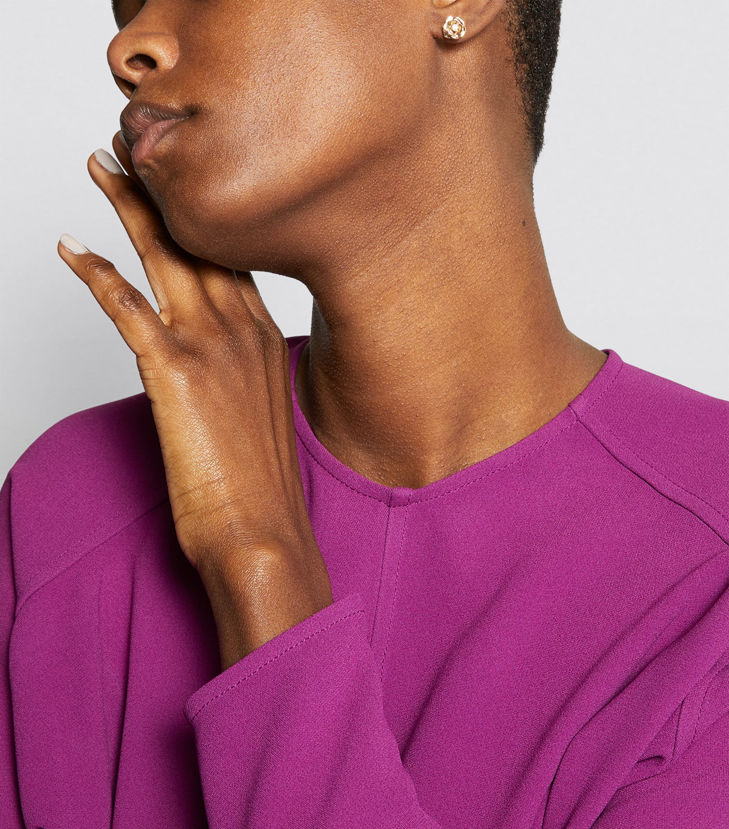 Rose Gold and Diamond Rose Earrings GOLD Image 4