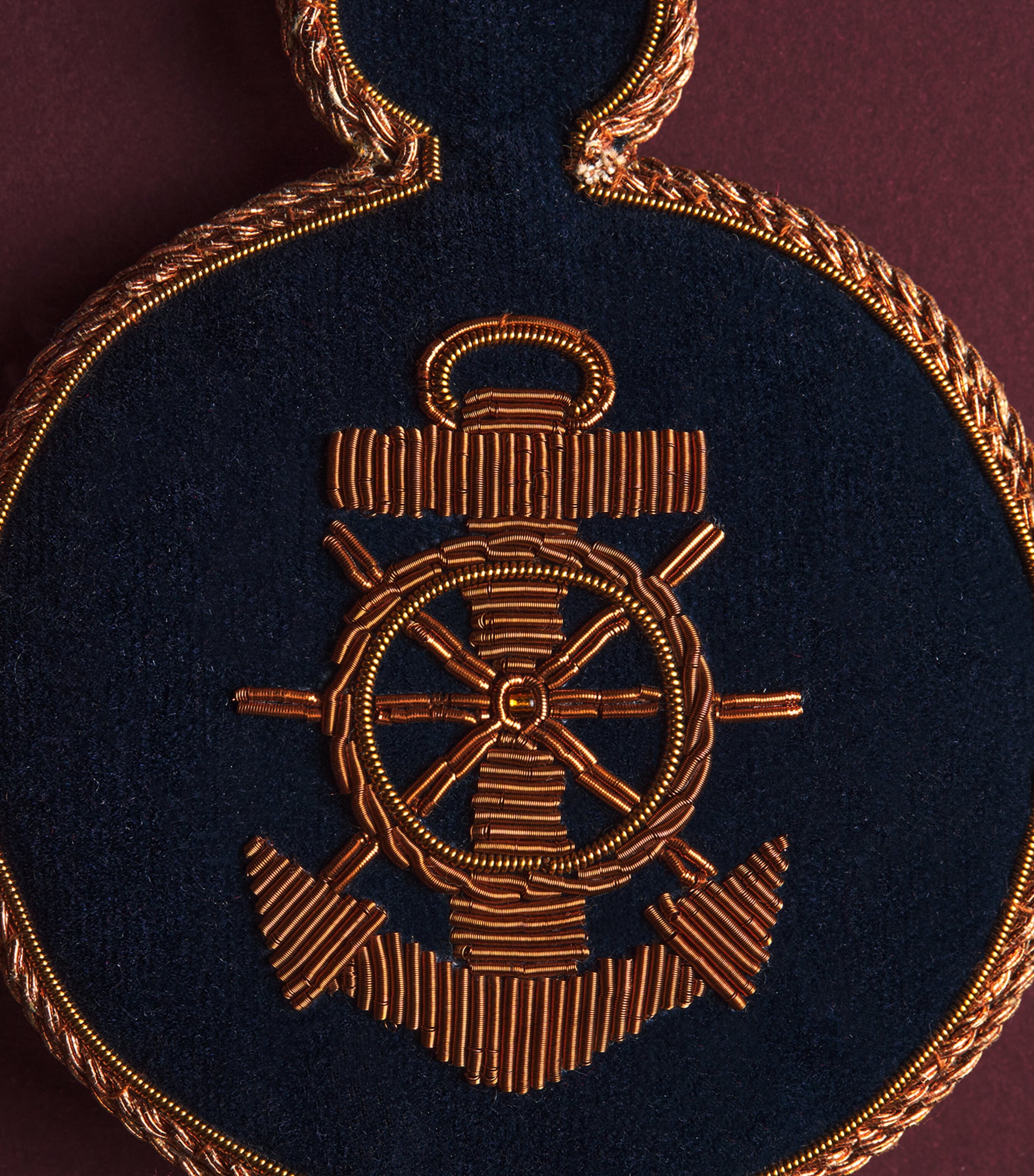 Tinker Tailor Pocket Watch Tree Decoration White & Navy Image 2