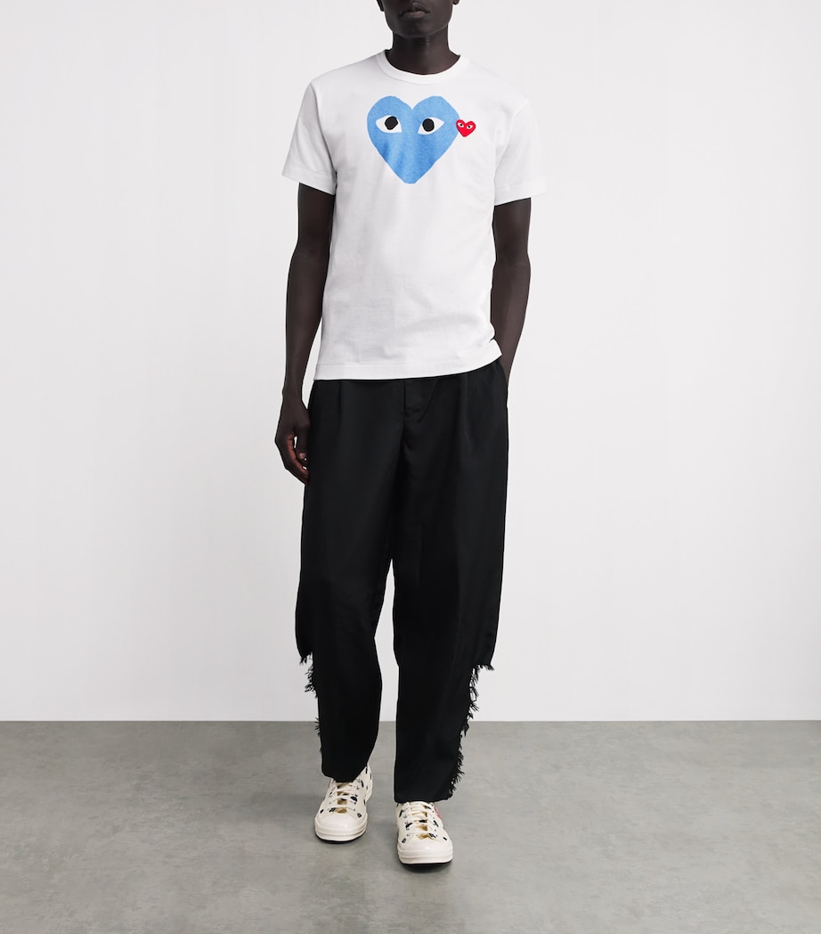 Comme Des Garçons Play Mens Heart Logo T-Shirt Blue Image 2
