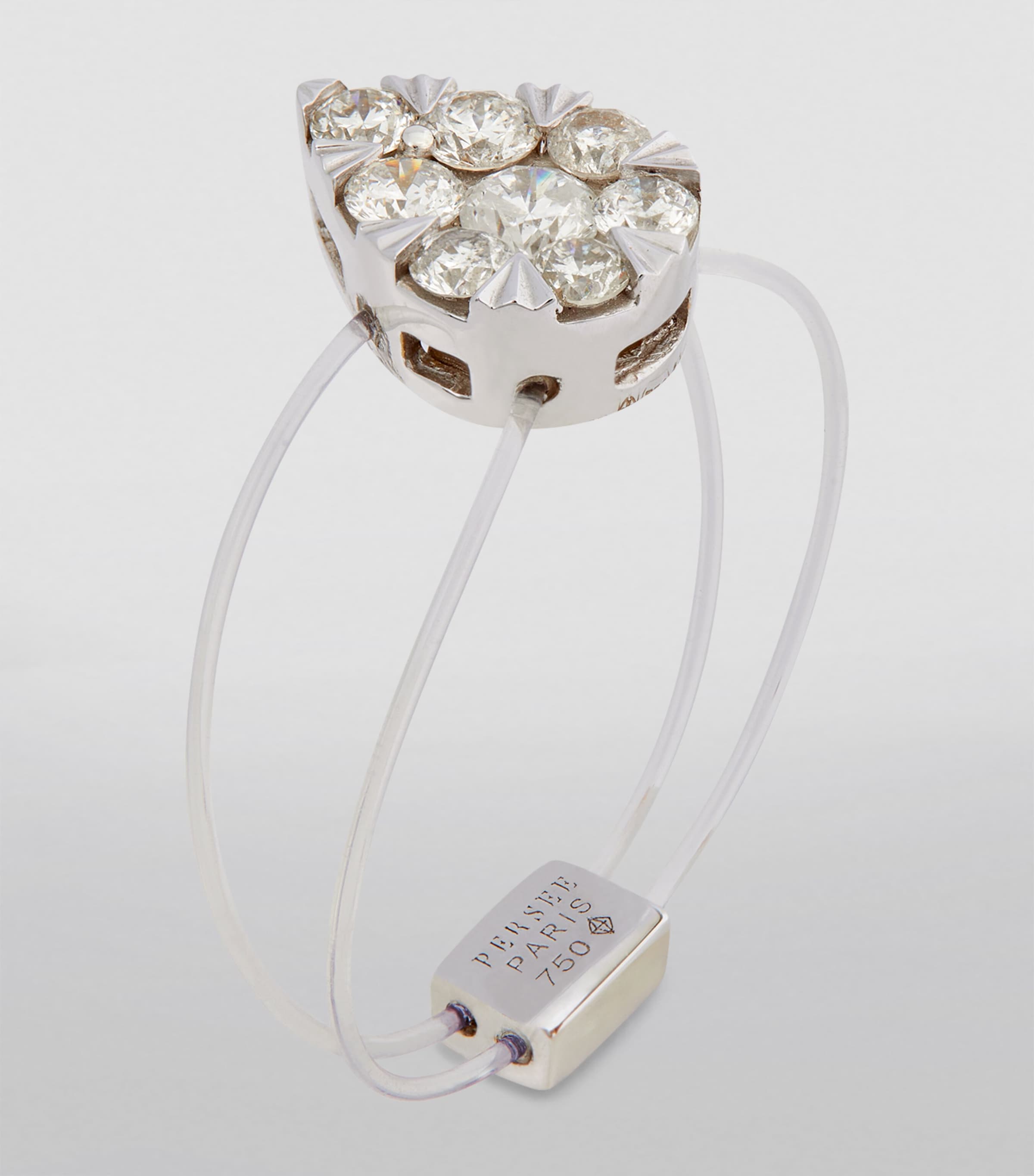 White Gold and Diamond Floating Ring WHITE GOLD Image 2