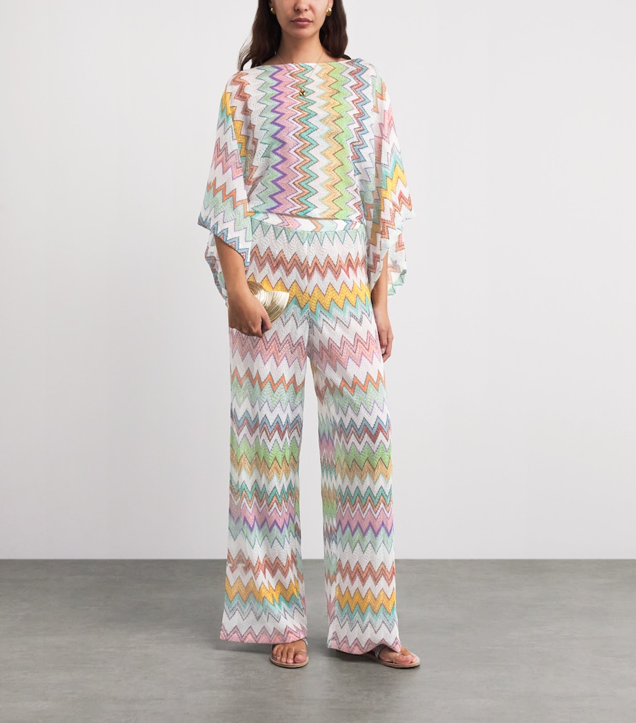 Missoni Womens Zigzag Wide-Leg Trousers Image 2