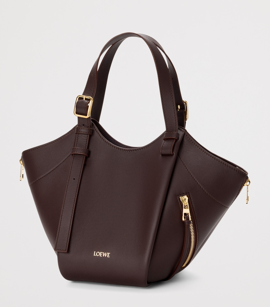 Calfskin Hammock Flip Tote Bag DARK CHESTNUT Image 3