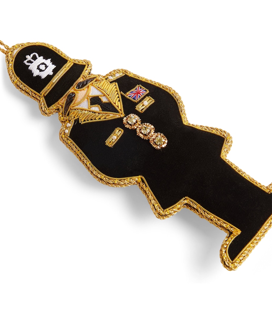 Velvet Policeman Tree Decoration BLK/GOLD Image 4
