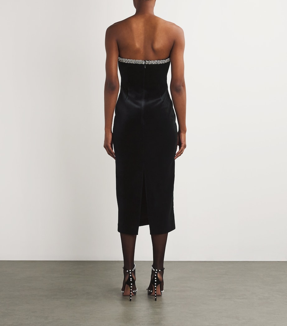 Roland Mouret Womens Embellished Off-The-Shoulder Midi Dress Black Image 3