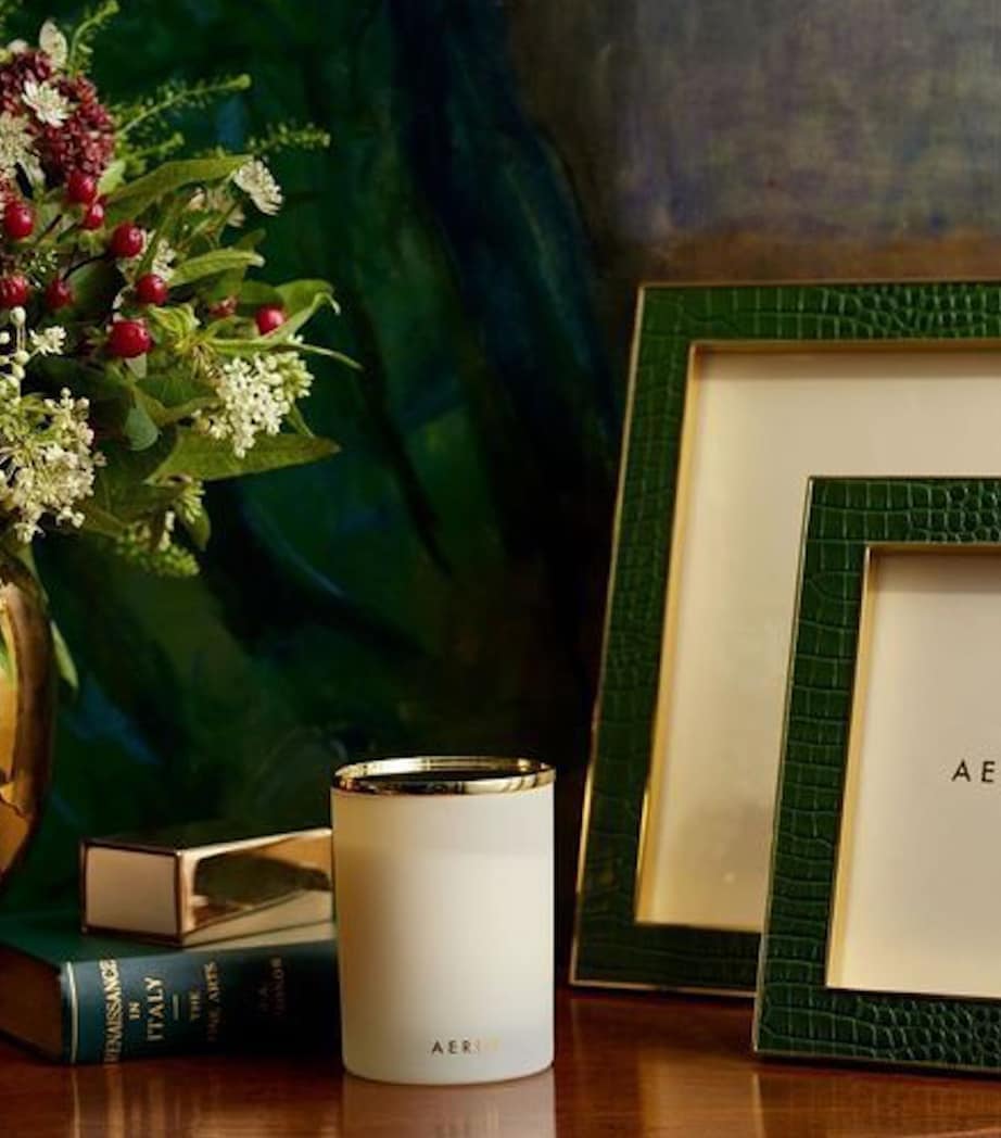 Aerin Leather Classic Photo Frame (5’’ x 7’’) Green Image 4
