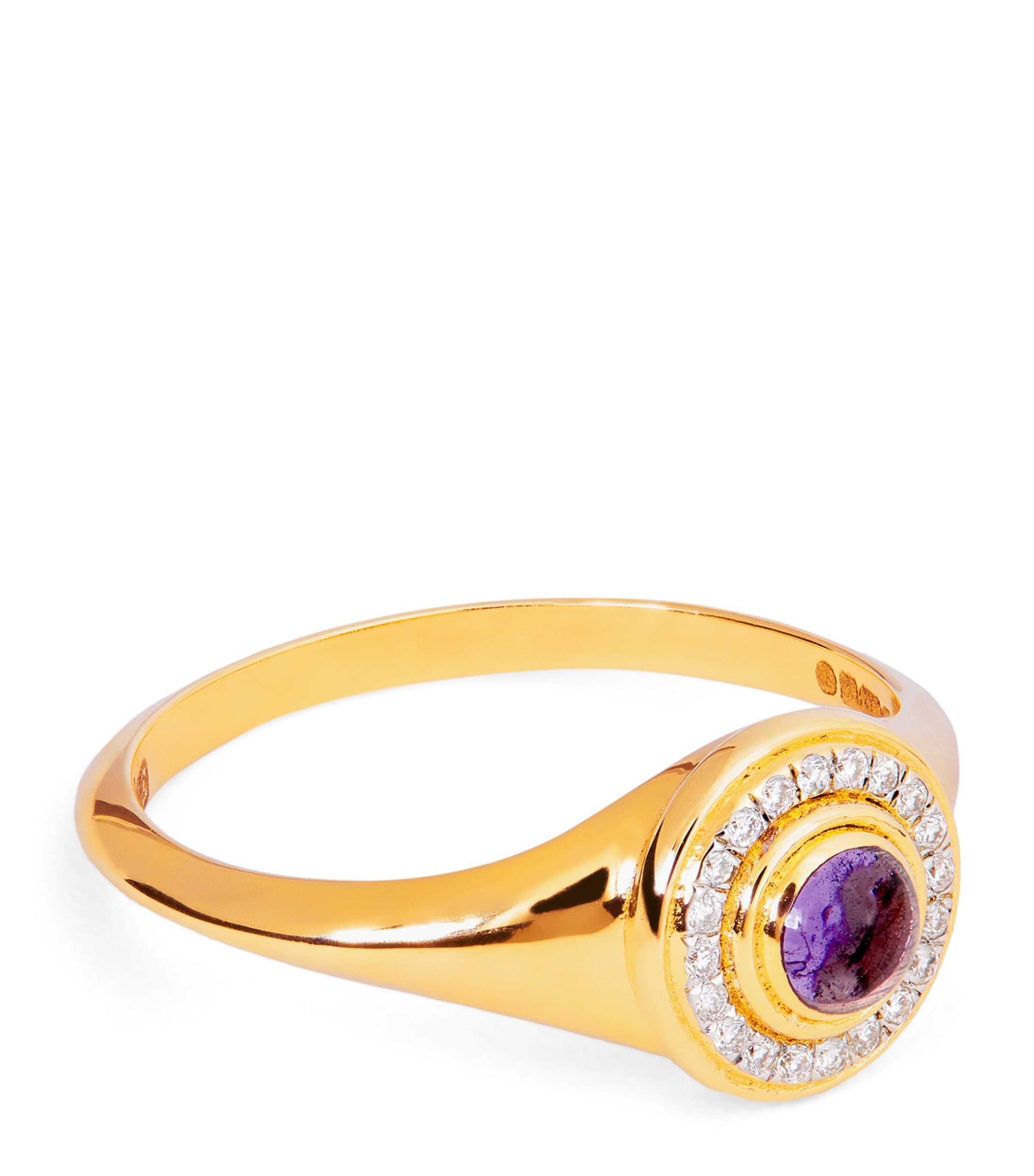 L'atelier Nawbar Yellow Gold And Diamond Lot N*91 Mini Mimette Pinky Ring In Gold