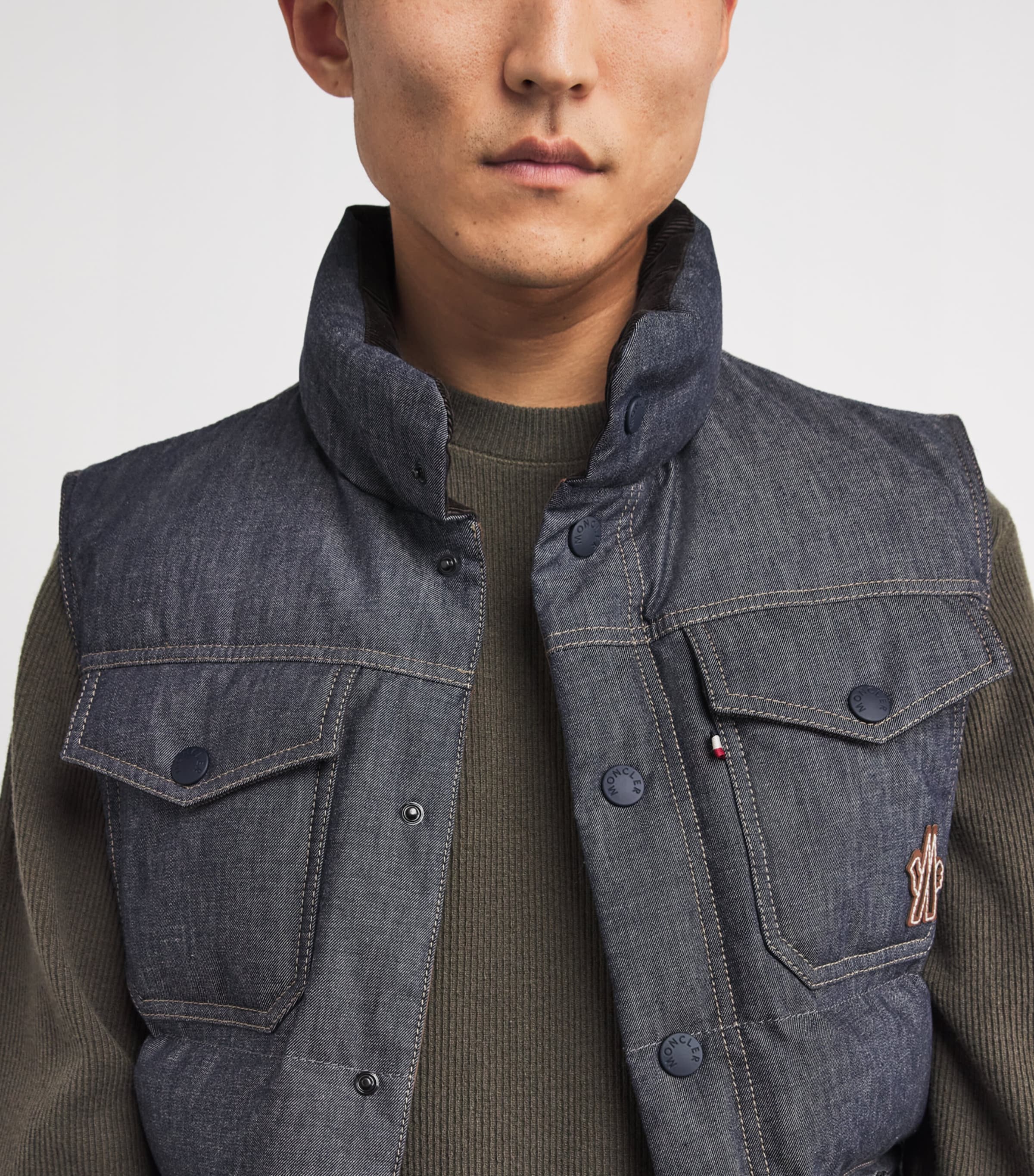 Down Grenoble Krachan Denim Gilet 989 Image 6