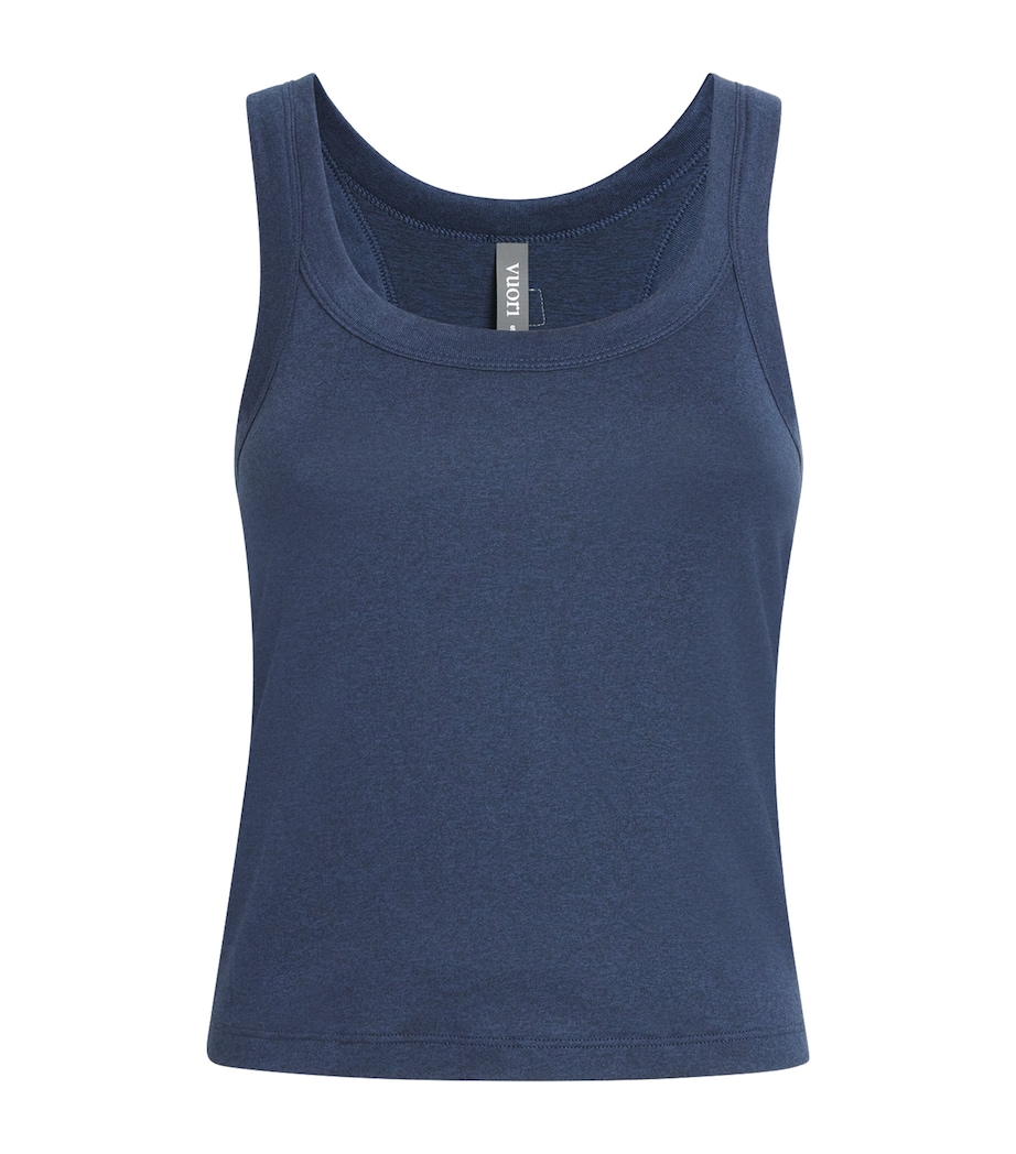VUORI Womens Energy Racerback Tank Top Blue Coast Heather Image 1