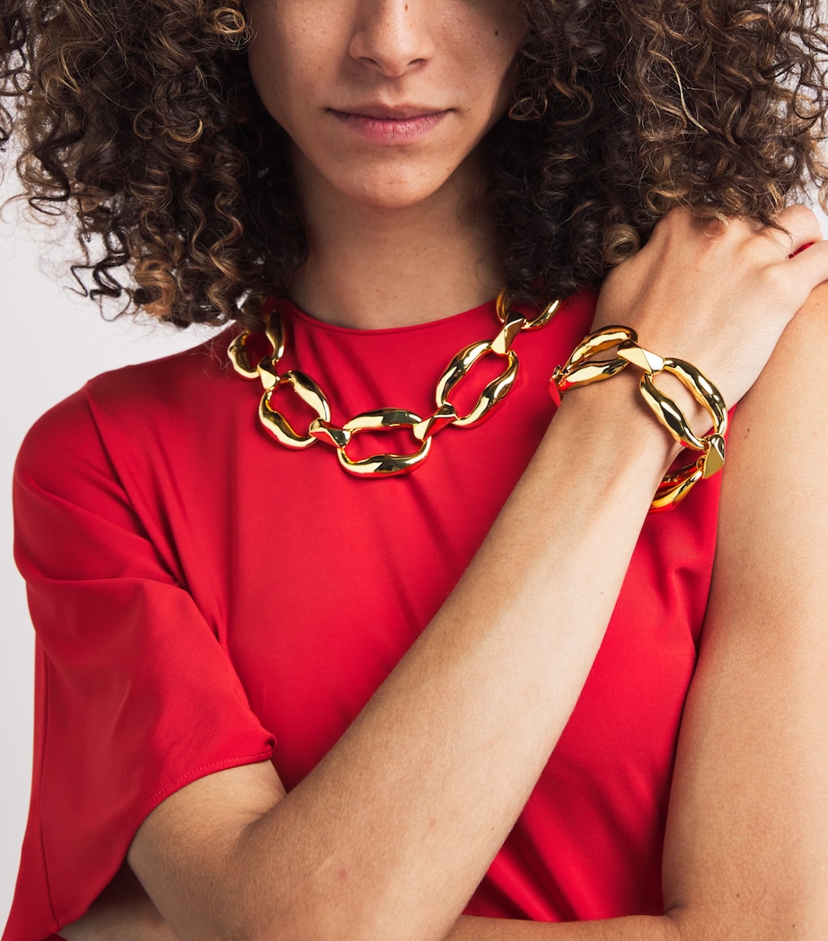 Gold-Plated Molten Link Necklace GOLD Image 4