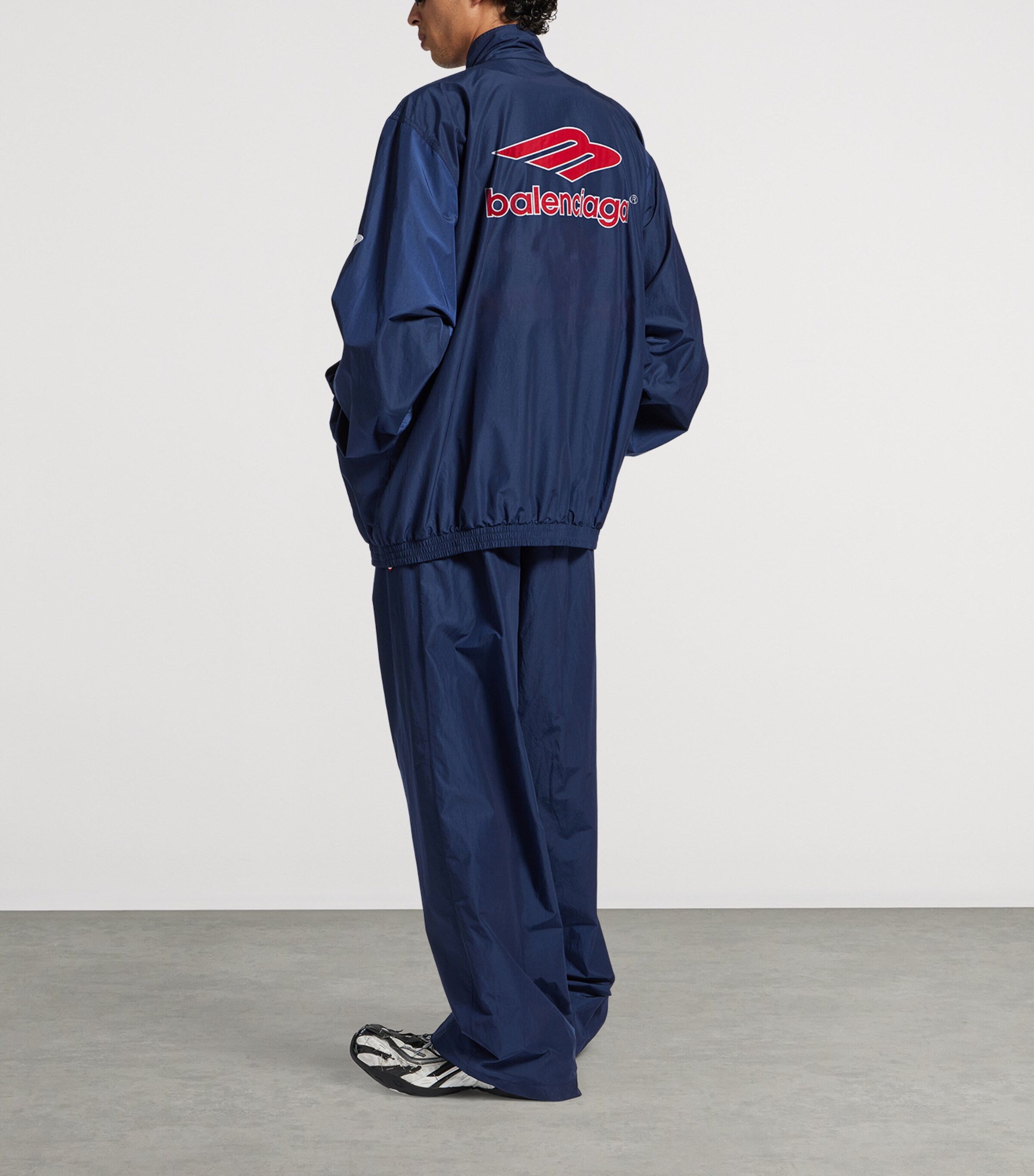 Cotton-Blend 3B Logo Oversized Jacket 6641 Image 3