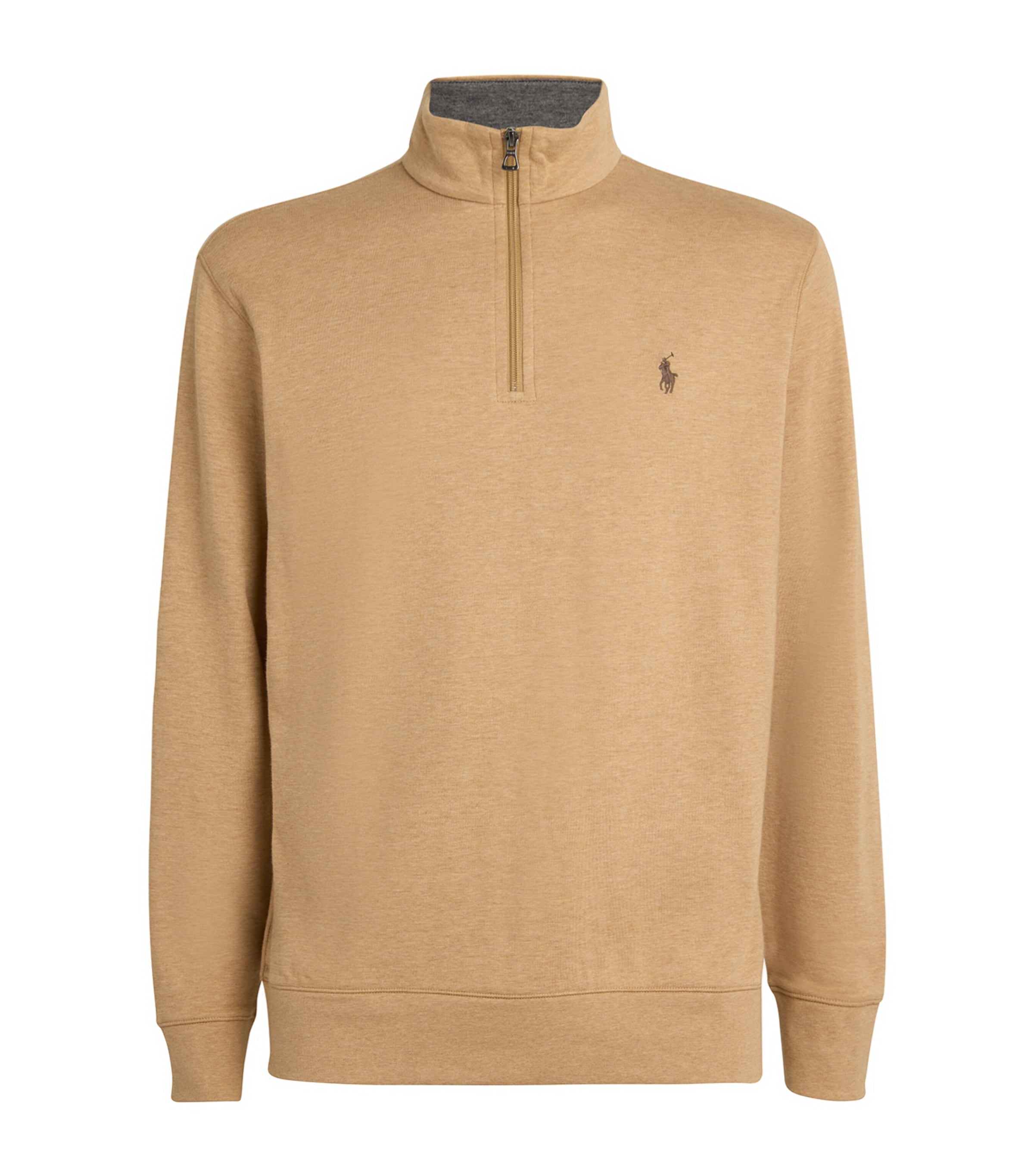 Polo Ralph Lauren Cotton-blend Double-knit Sweatshirt In Beige