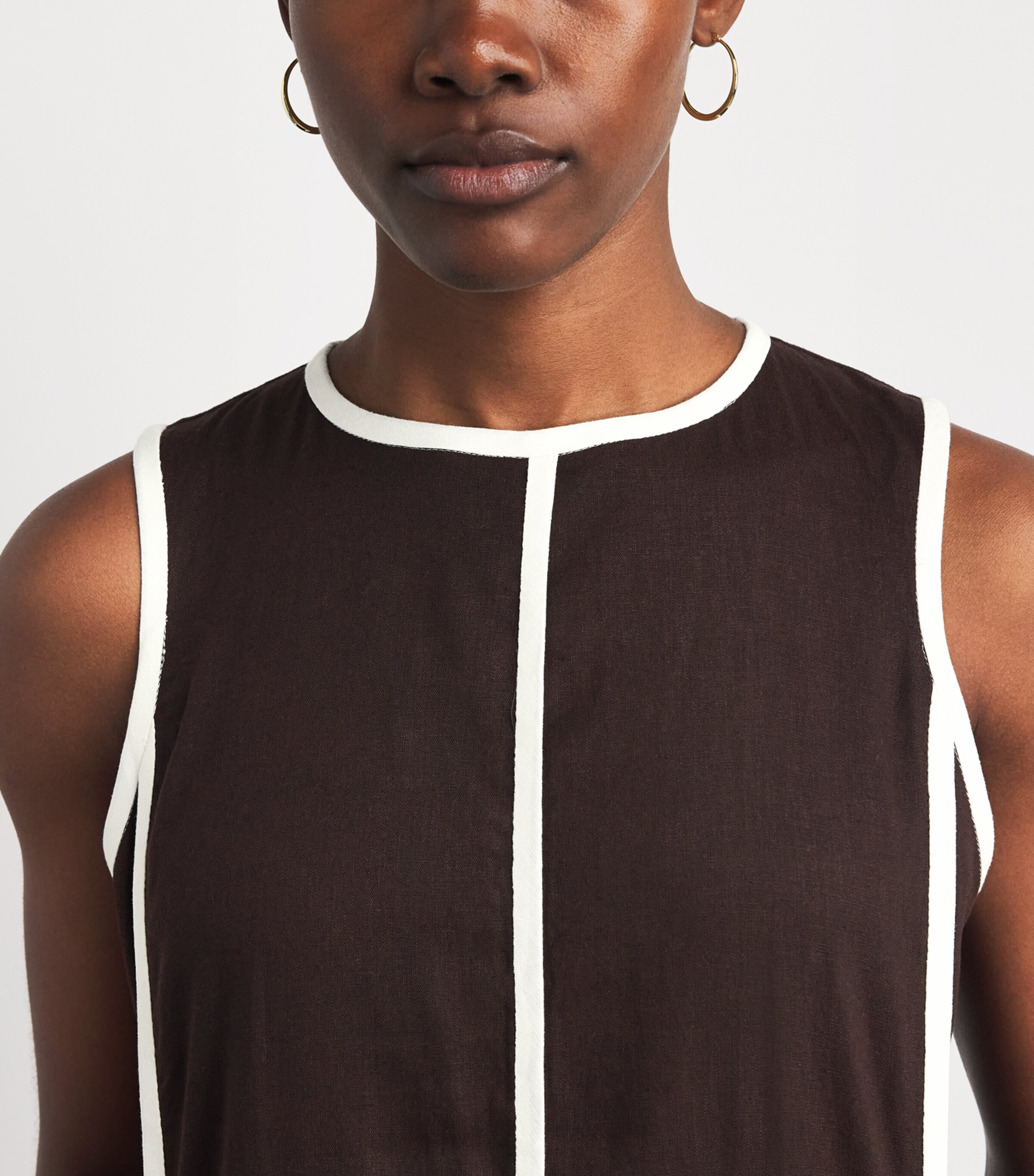 ME+EM Womens Effortless Maxi Dress Brown/light Cream Image 3