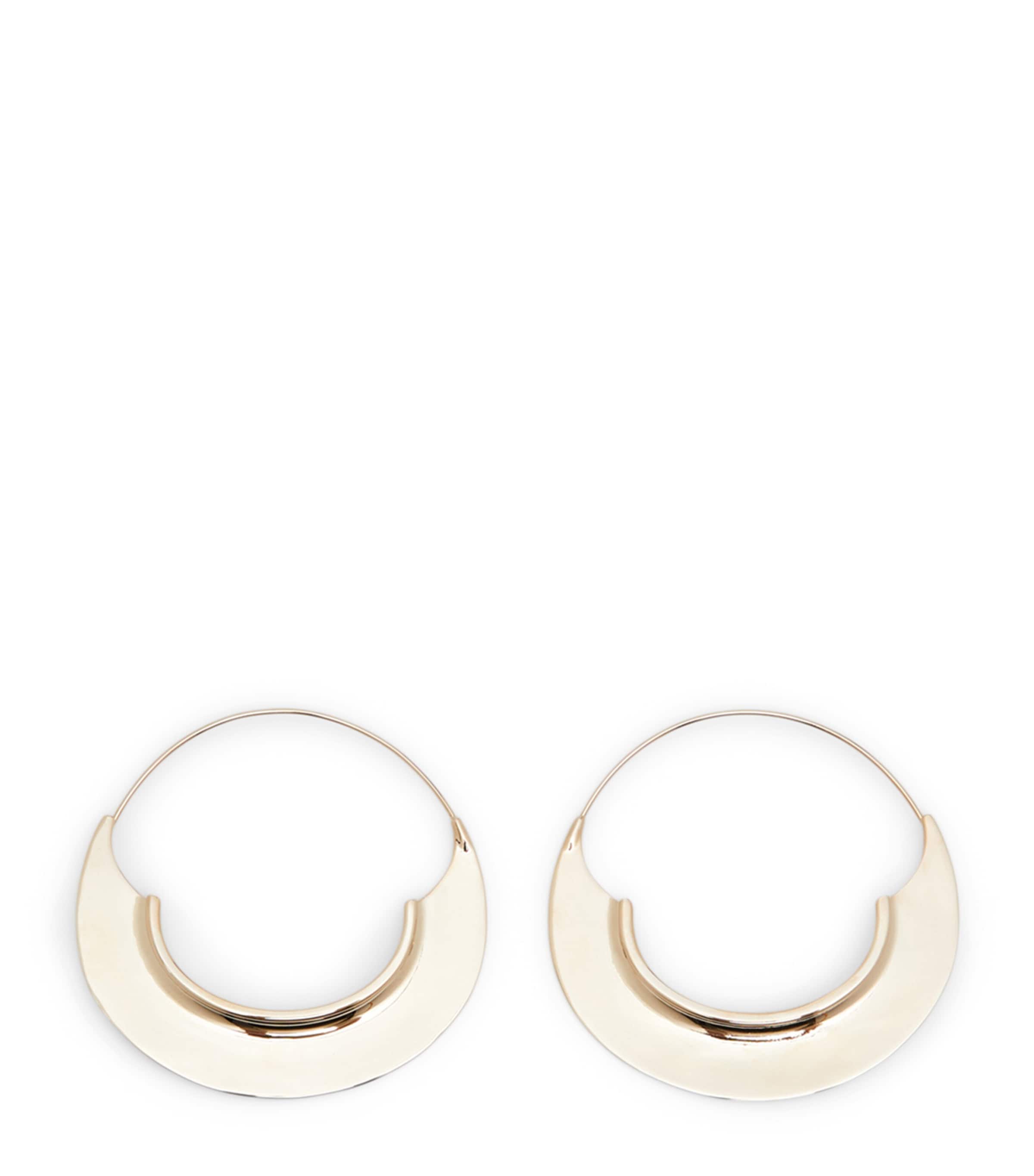 Max Mara Embossed Hoop Earrings Bronze Image 1