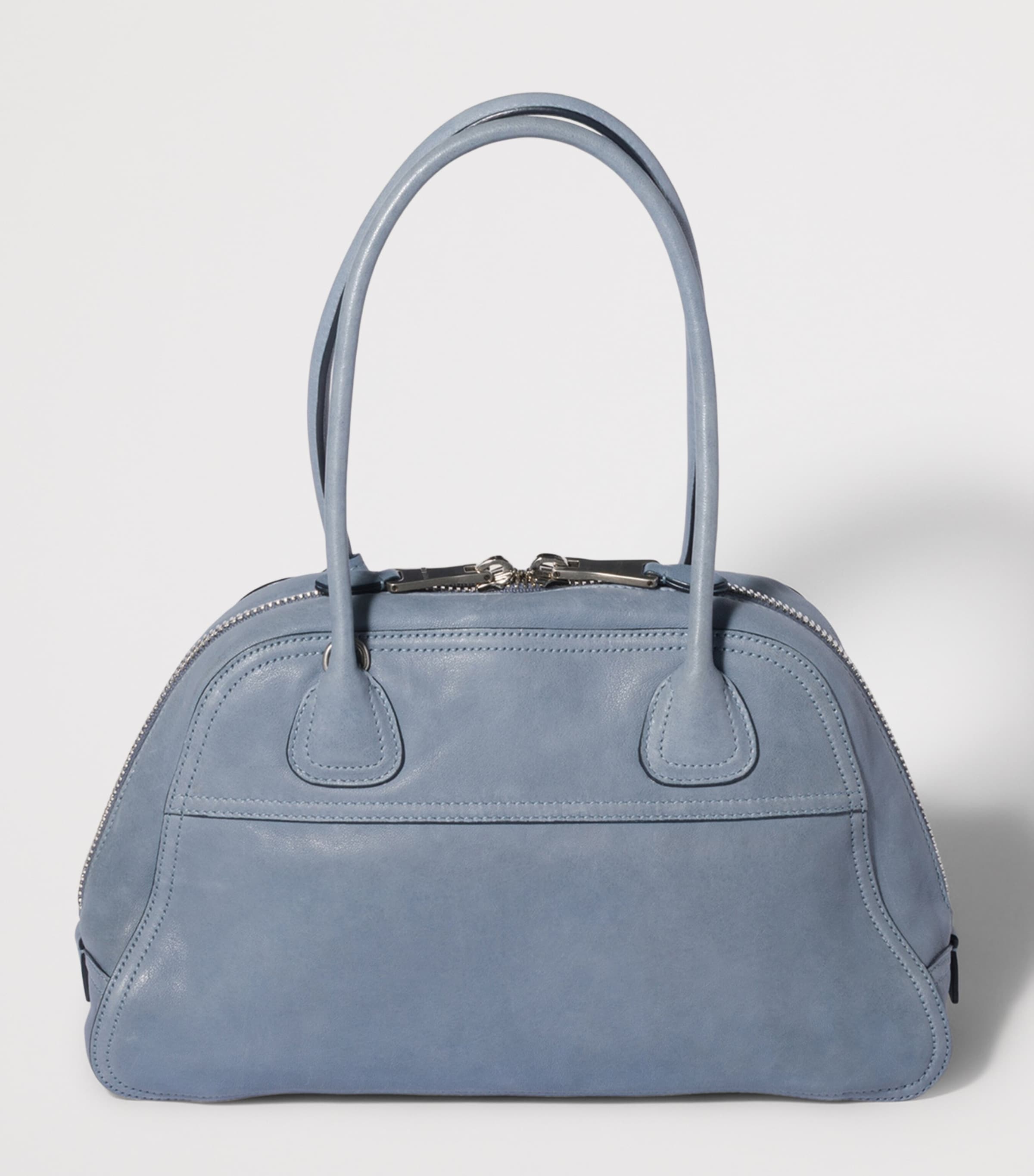 Miu Miu Large Nappa Leather Vivant Top-Handle Bag Blue Image 3
